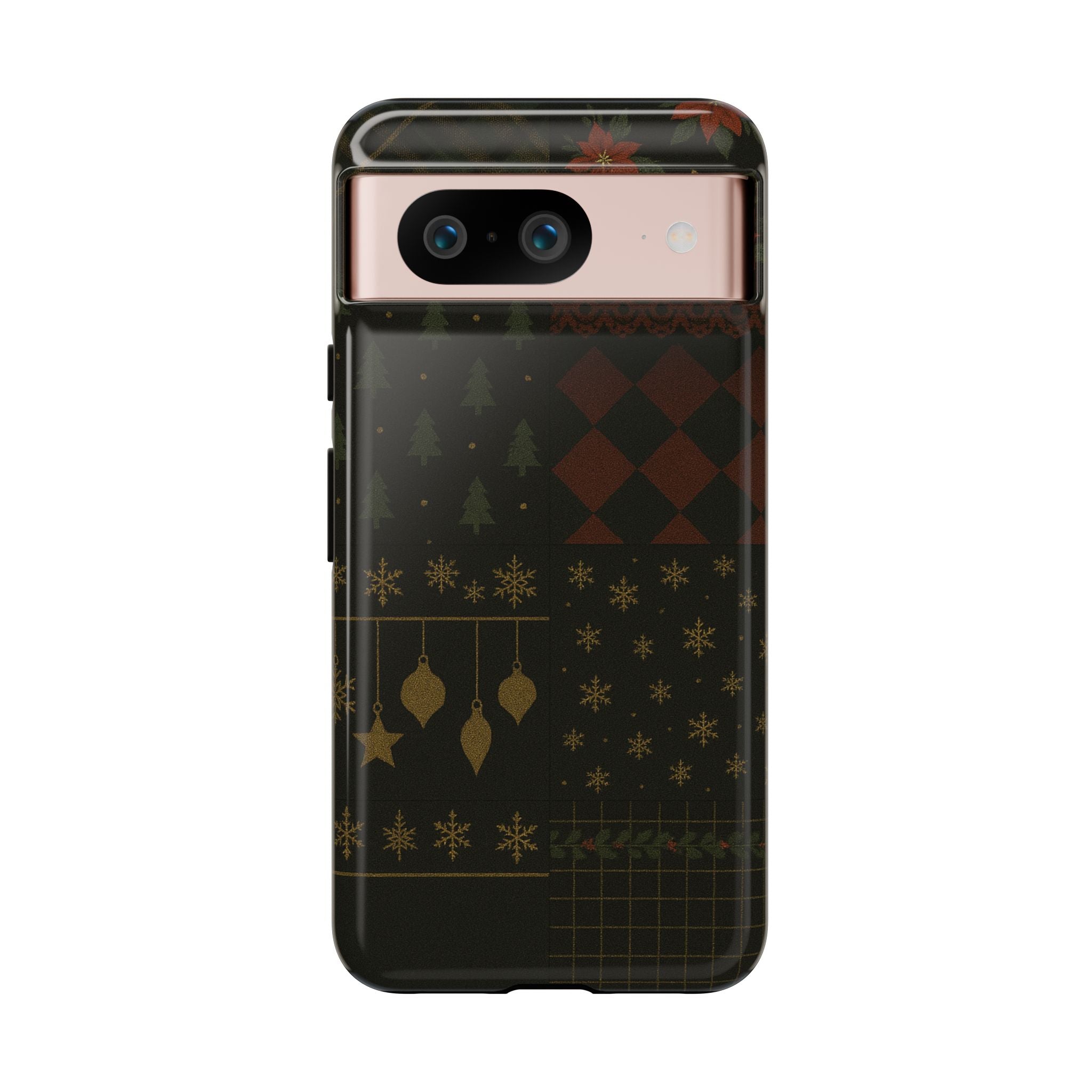 Black Luxury Phone Case for Christmas Festive Season - Tough design Google Pixel 8 Glossy