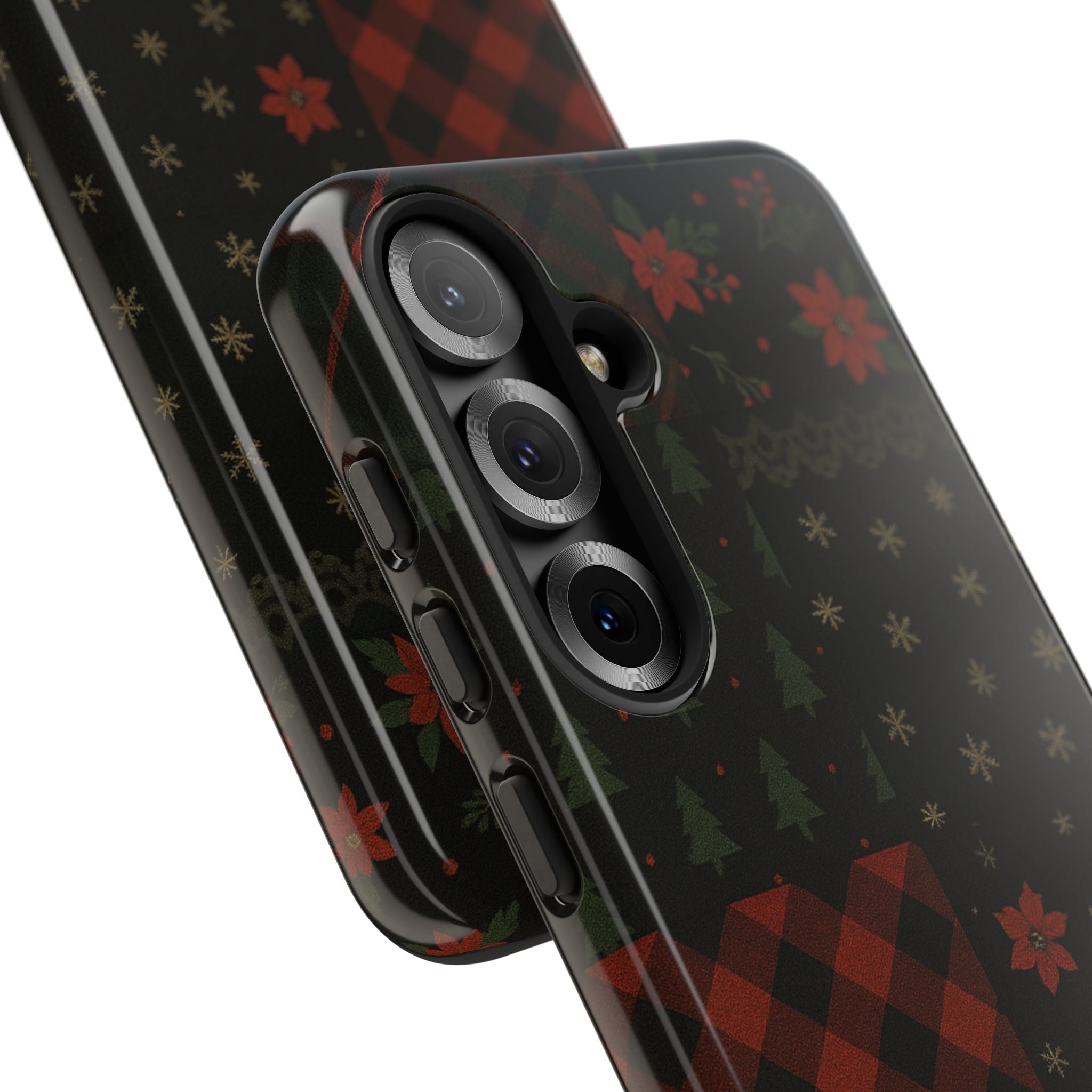 Black Festive Phone Case - Christmas Phone Cover - Tough Design