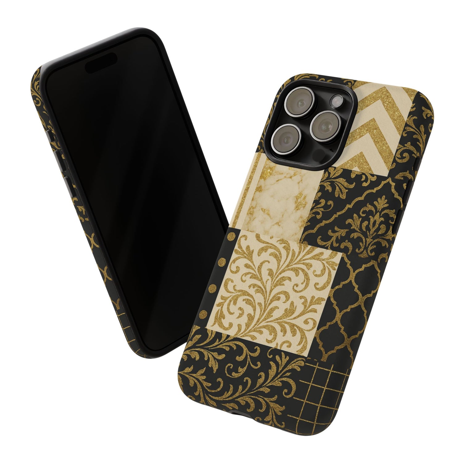 Phone Case, Luxury Black and Gold Festive Design for Christmas Gift, Holiday Decor, Tough Cases, Winter Celebration, Elegant iPhone Cover