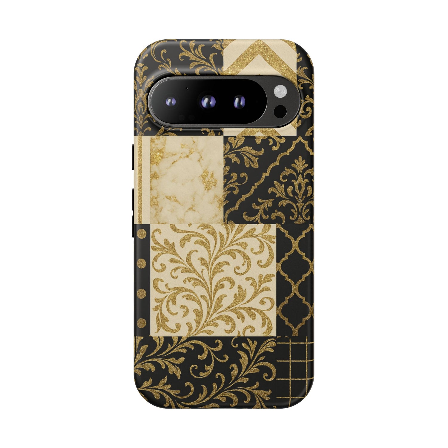 Phone Case, Luxury Black and Gold Festive Design for Christmas Gift, Holiday Decor, Tough Cases, Winter Celebration, Elegant iPhone Cover Google Pixel 9 Pro Matte