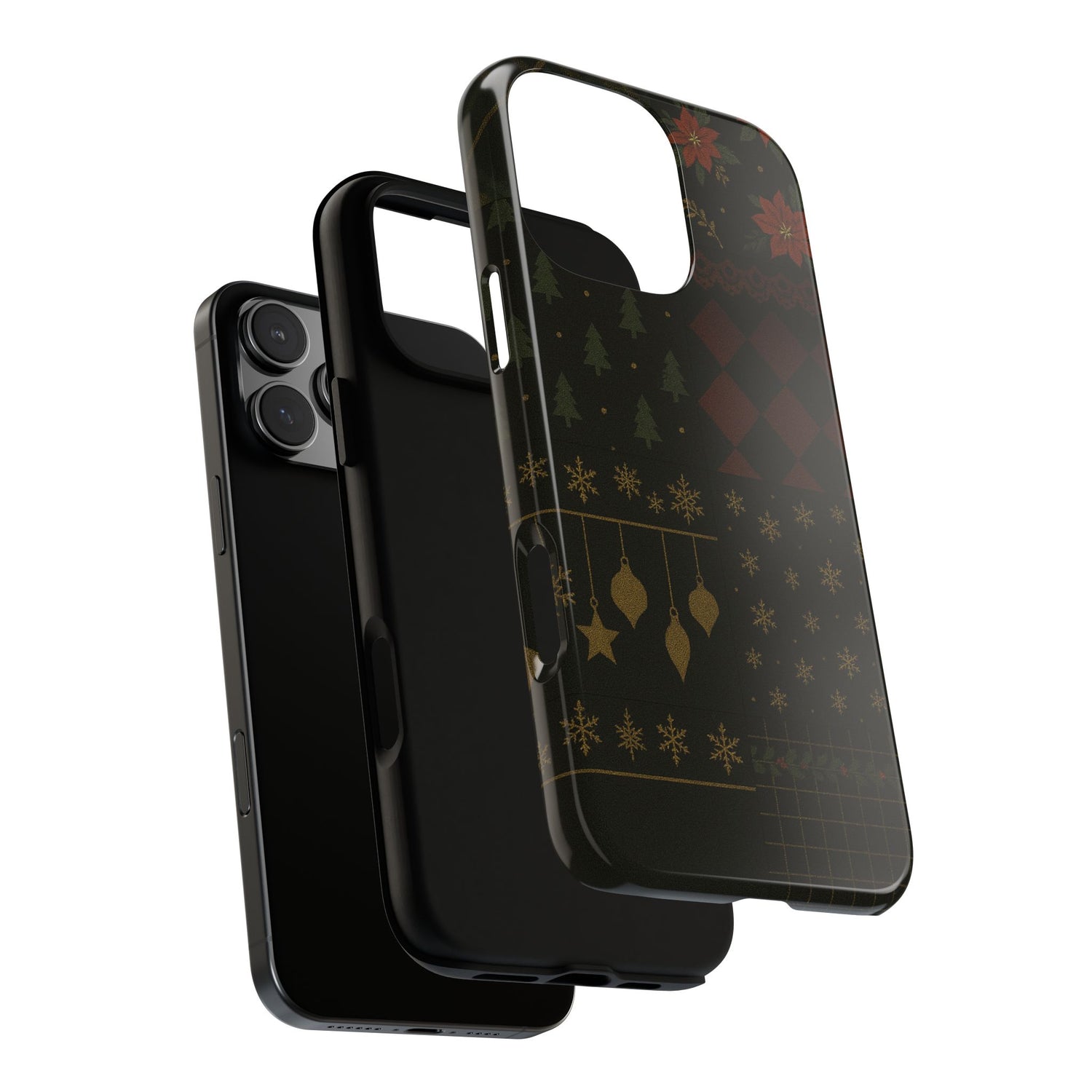 Black Luxury Phone Case for Christmas Festive Season - Tough design