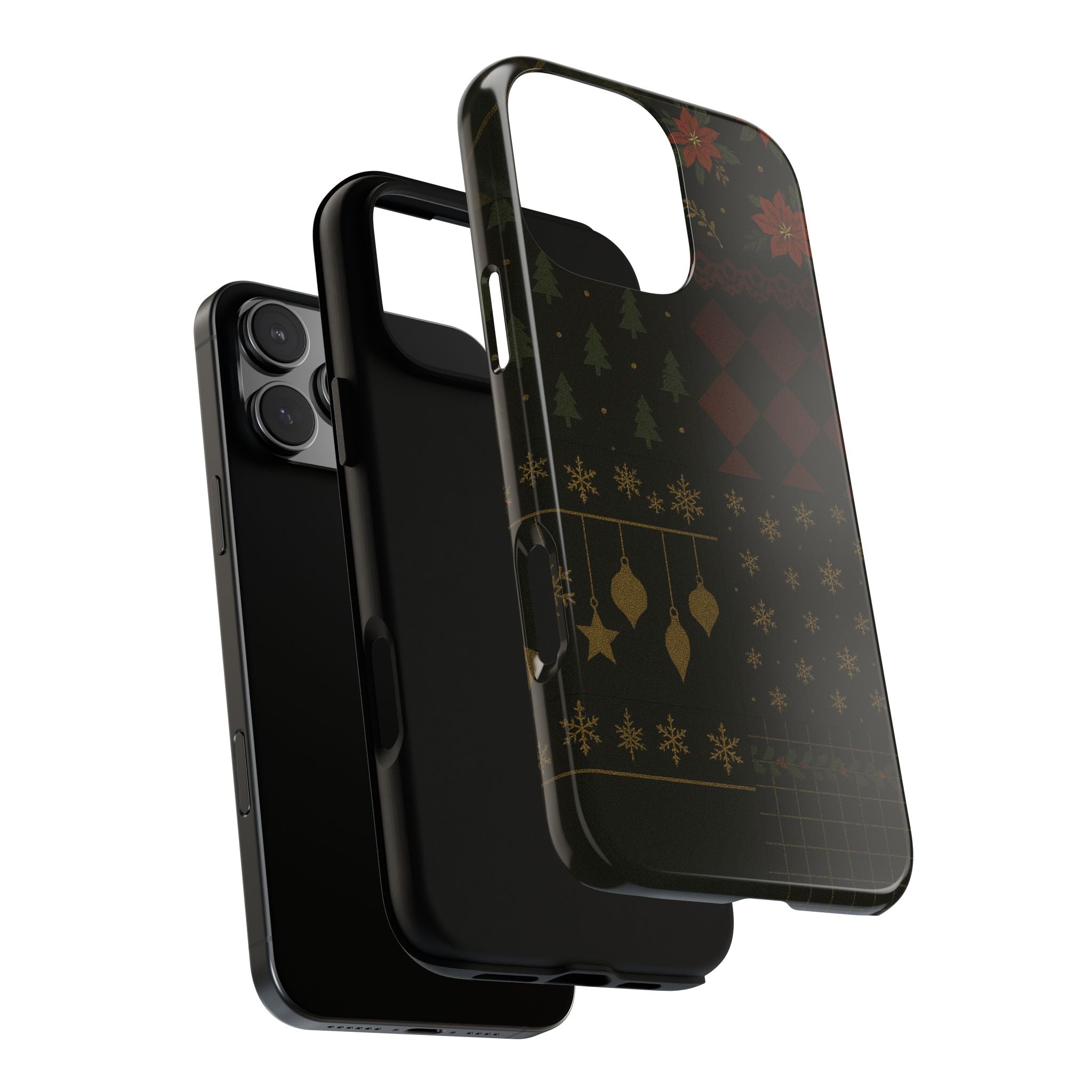 Black Luxury Phone Case for Christmas Festive Season - Tough design