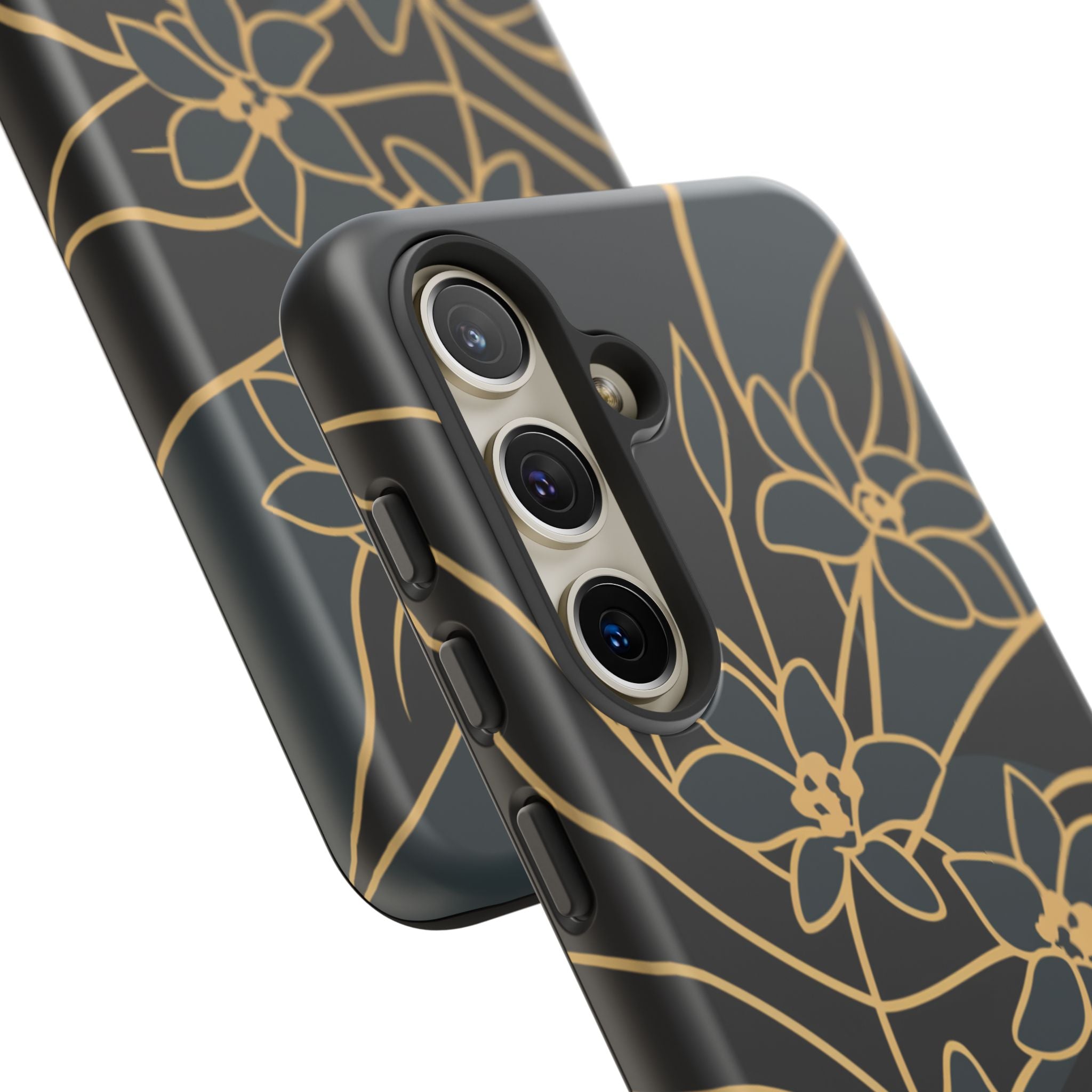 Golden Bloom - Elegant Floral Line Art Phone Case