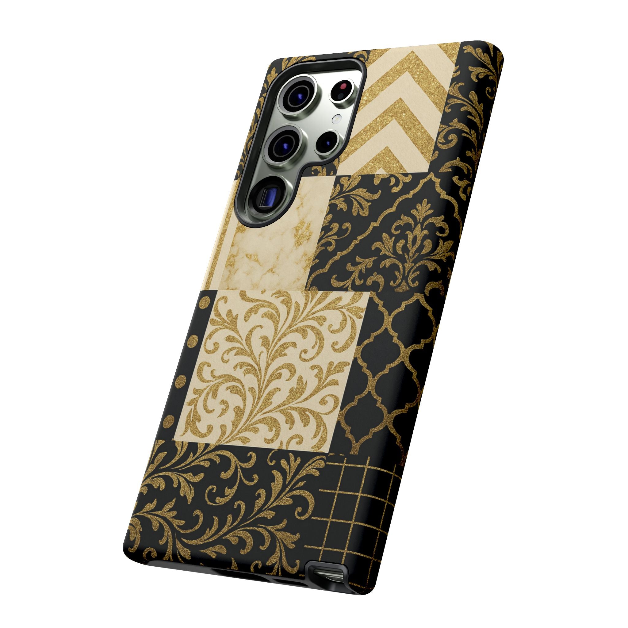 Phone Case, Luxury Black and Gold Festive Design for Christmas Gift, Holiday Decor, Tough Cases, Winter Celebration, Elegant iPhone Cover