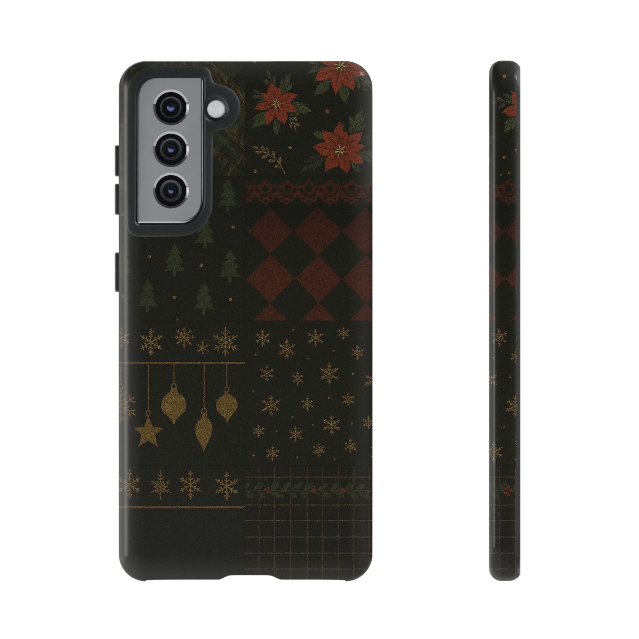 Black Luxury Phone Case for Christmas Festive Season - Tough design Samsung Galaxy S21 Glossy