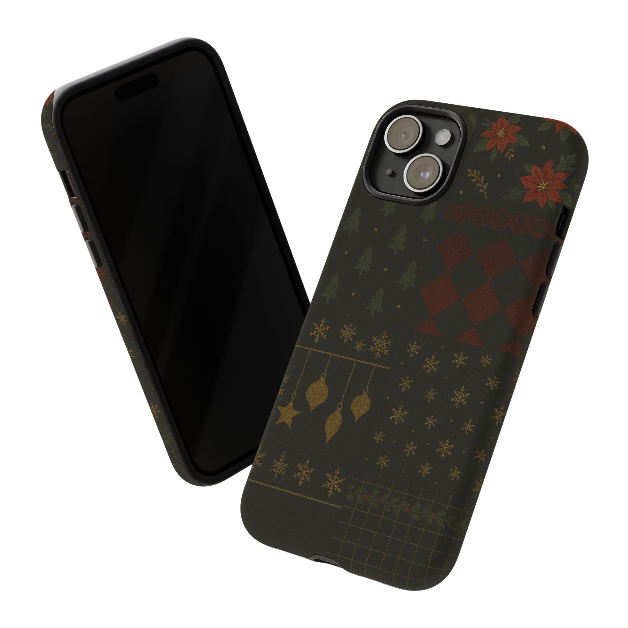 Black Luxury Phone Case for Christmas Festive Season - Tough design