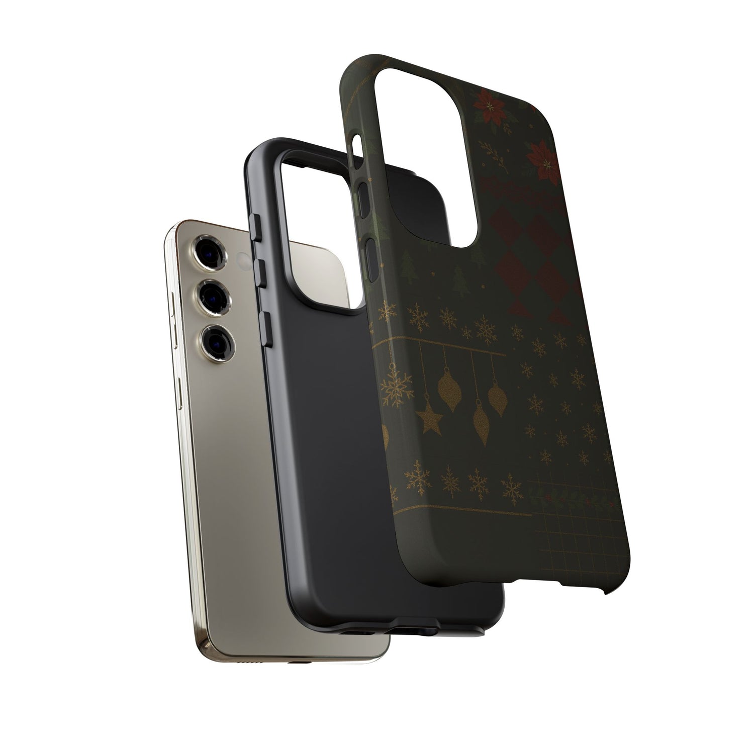 Black Luxury Phone Case for Christmas Festive Season - Tough design