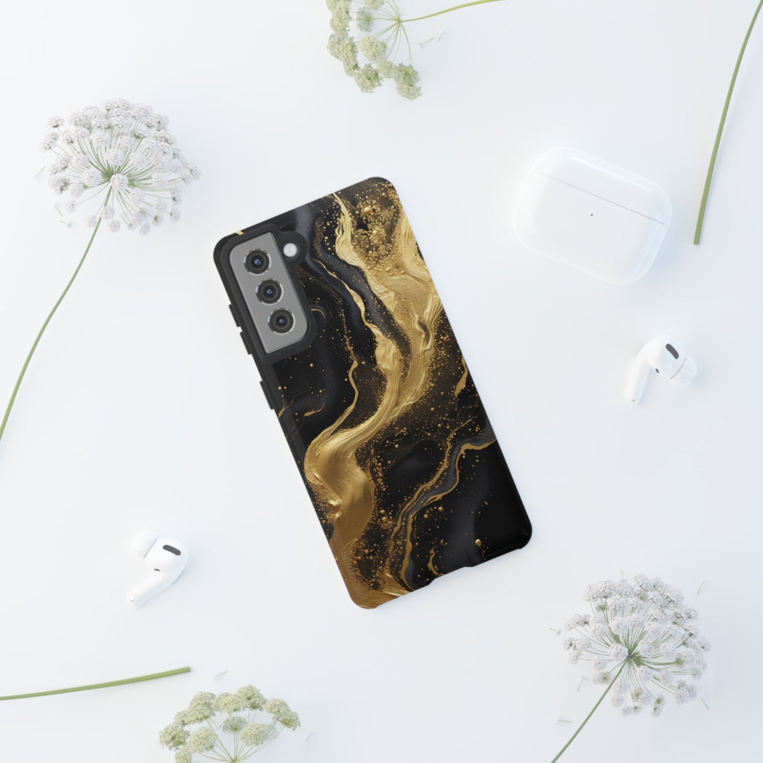 Golden Flow - Black & Gold Marble Luxe Phone Case