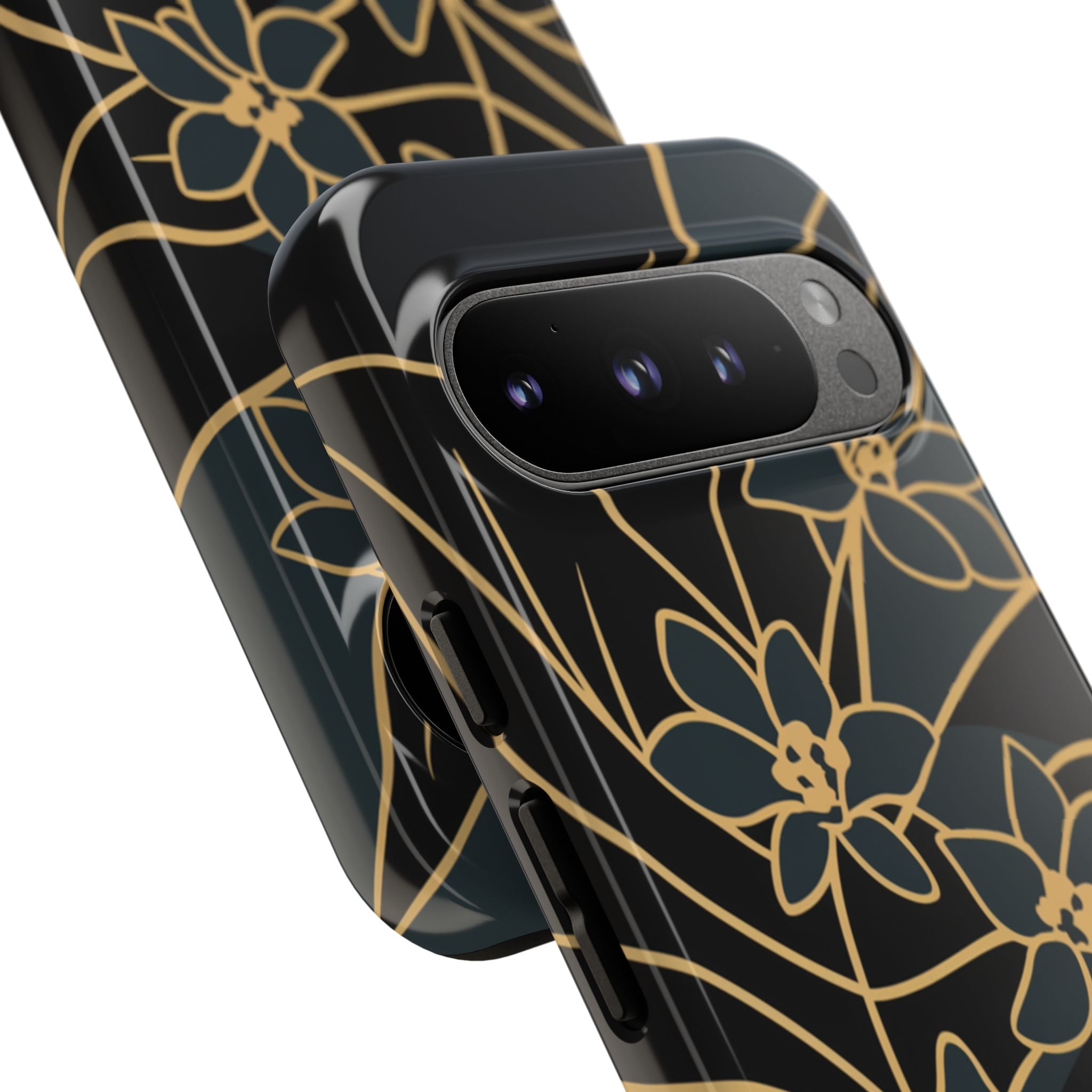 Golden Bloom - Elegant Floral Line Art Phone Case