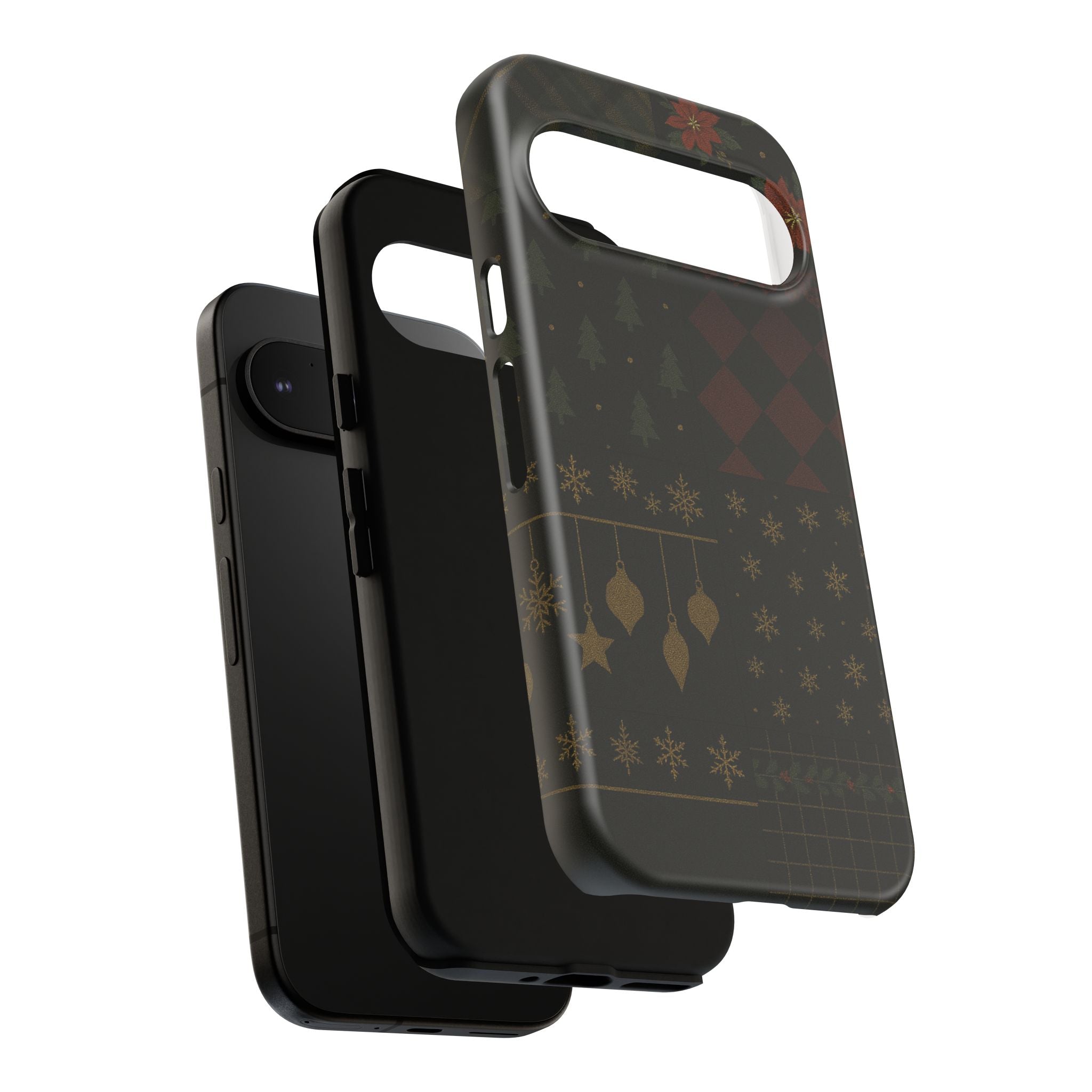 Black Luxury Phone Case for Christmas Festive Season - Tough design