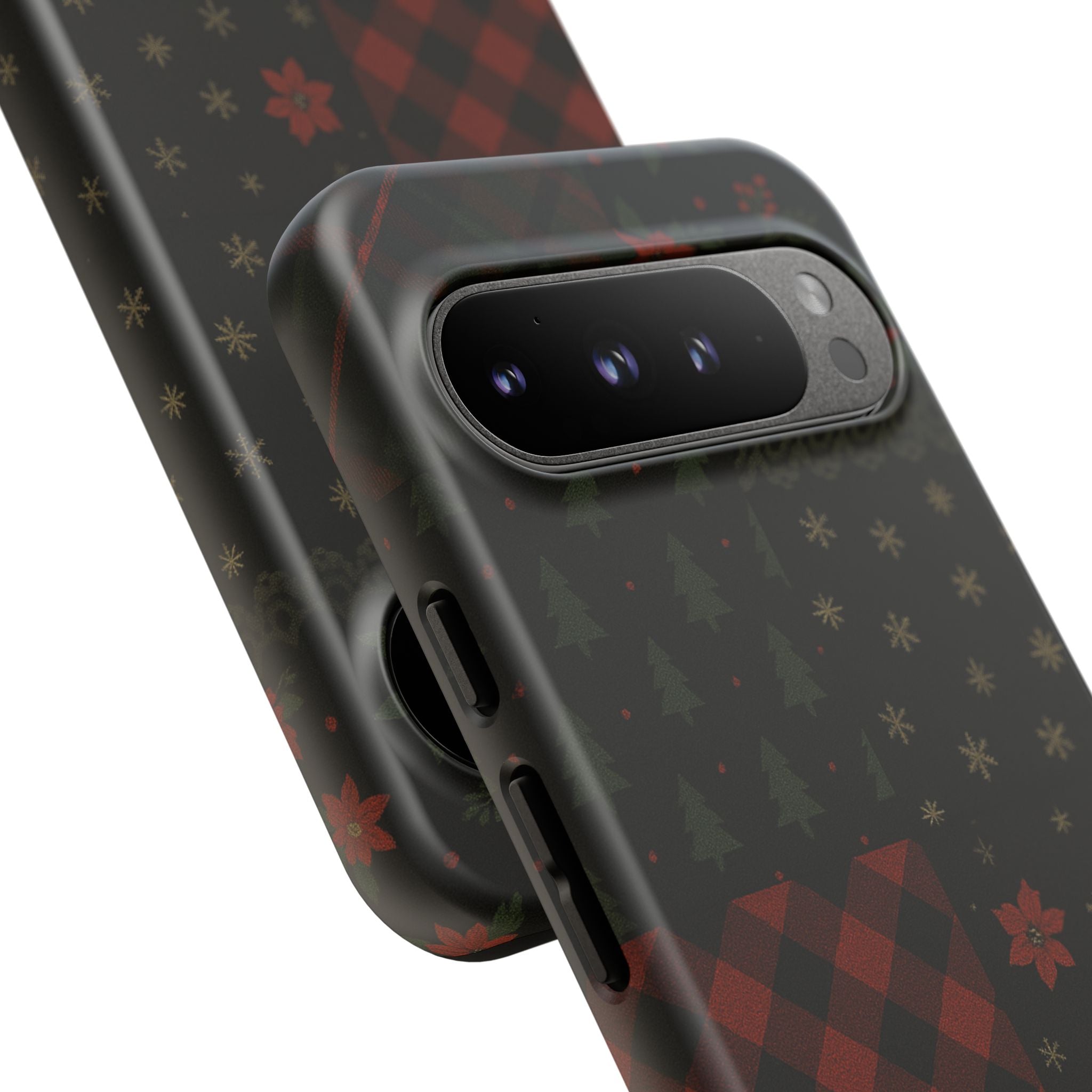 Black Festive Phone Case - Christmas Phone Cover - Tough Design