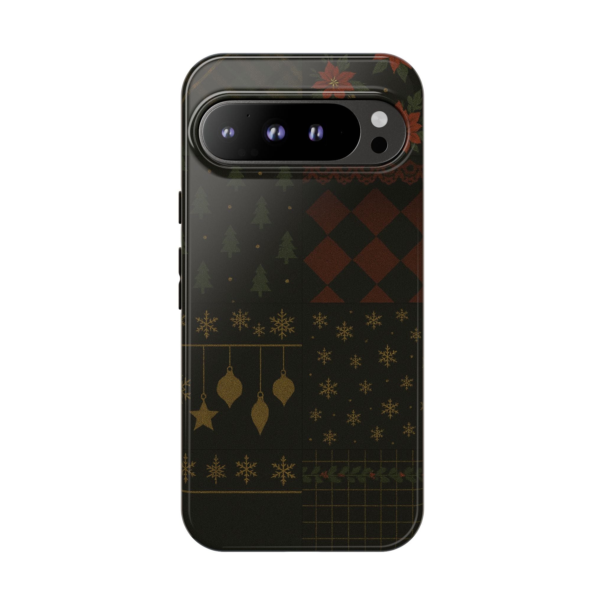 Black Luxury Phone Case for Christmas Festive Season - Tough design Google Pixel 9 Pro XL Glossy