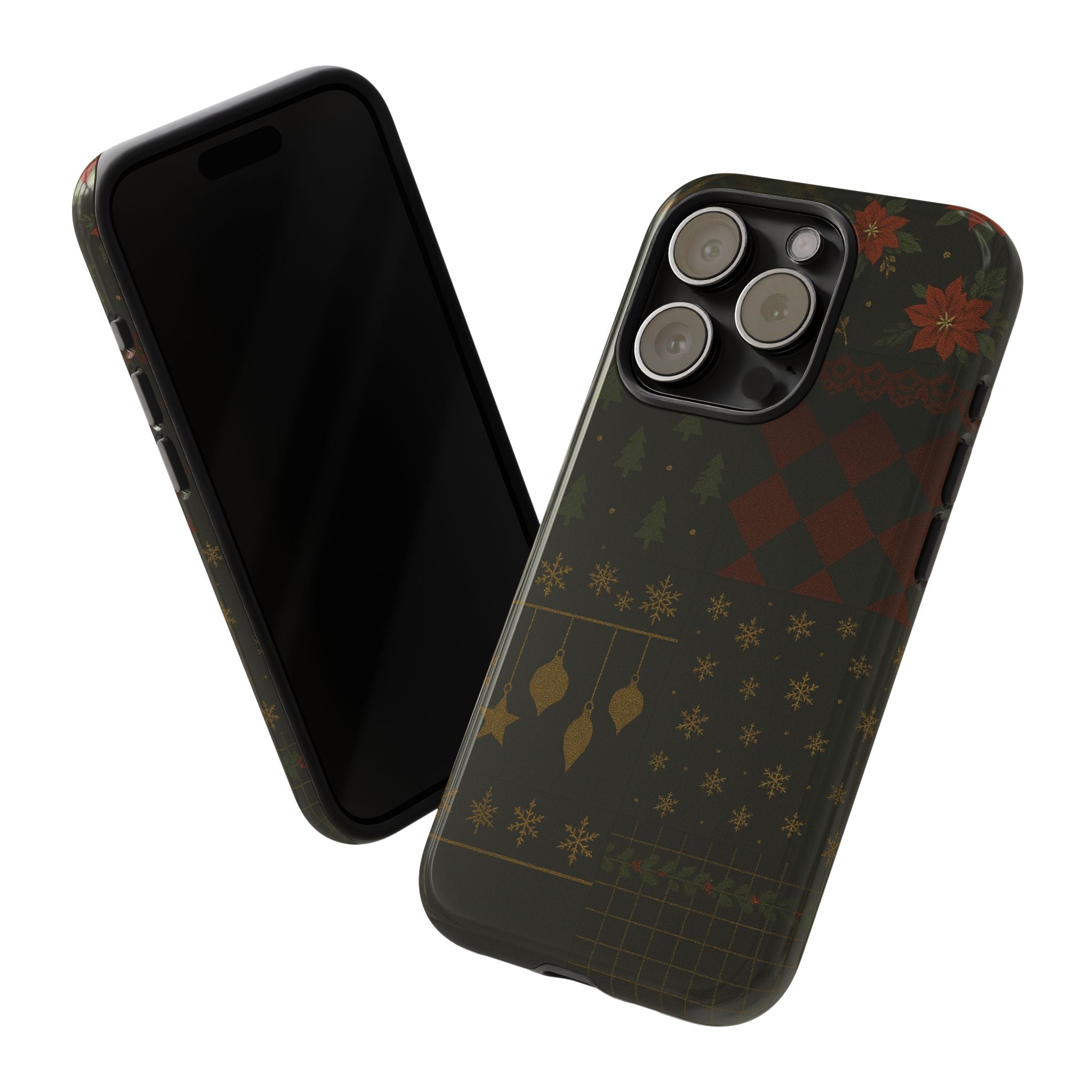 Black Luxury Phone Case for Christmas Festive Season - Tough design