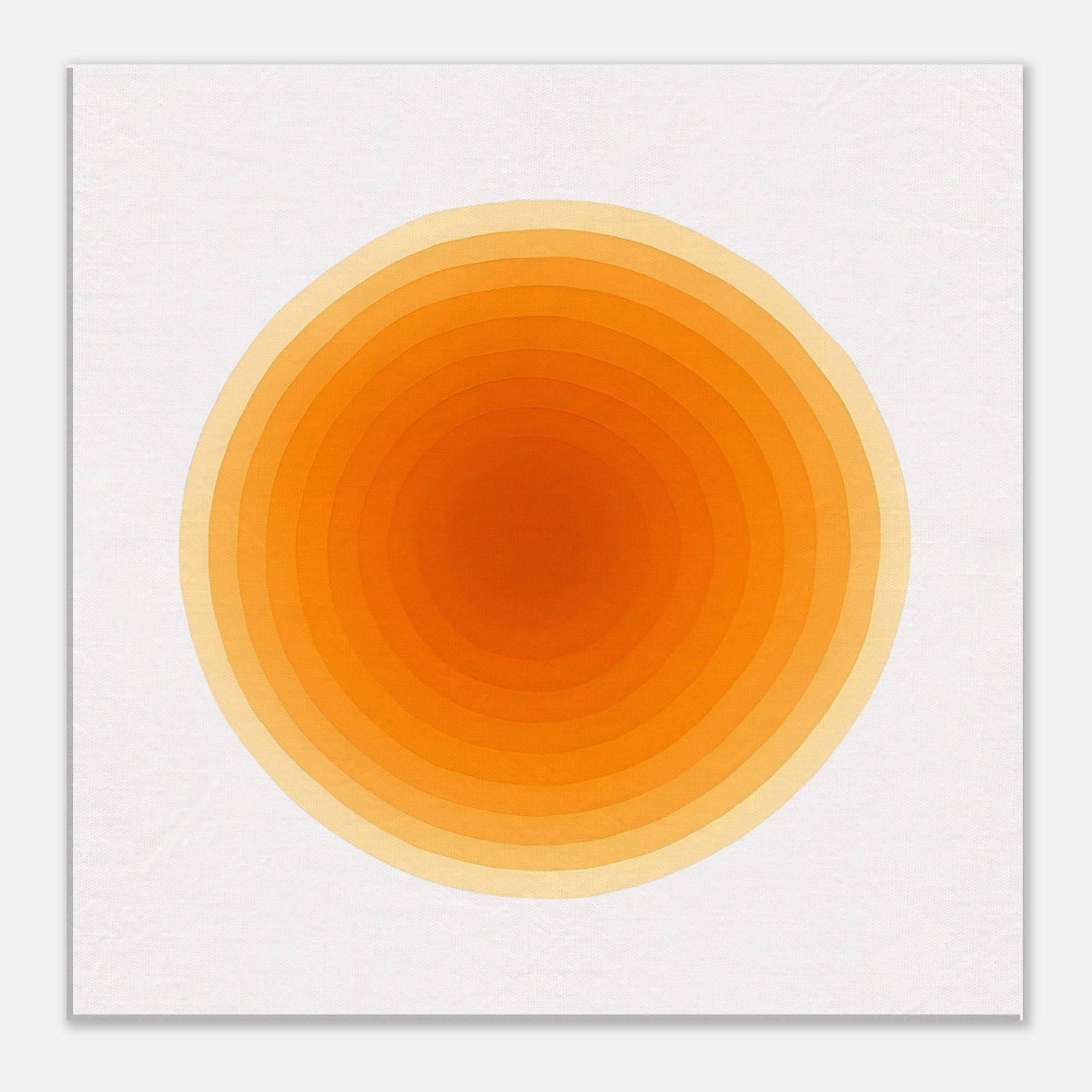 Solar Bloom - Radiant Orange Canvas - Abstract Watercolor Spiral Art Print - Slim Canvas - Wall Art 50x50 cm 20x20″