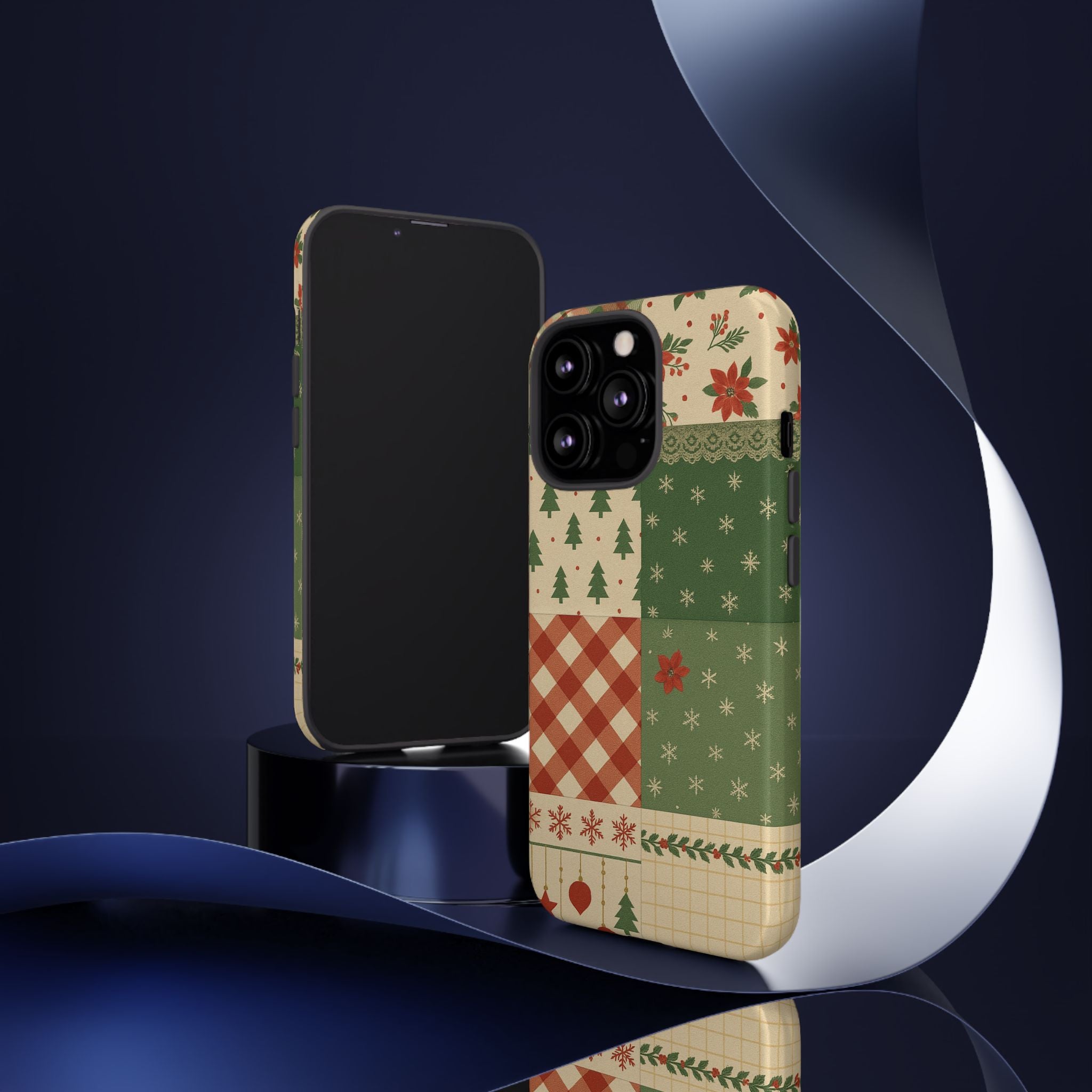 Festive Phone Cases, Luxury Black and Gold Design for Christmas Gift, Holiday Decor, Tough Case, Winter Celebration, Elegant iPhone Cover