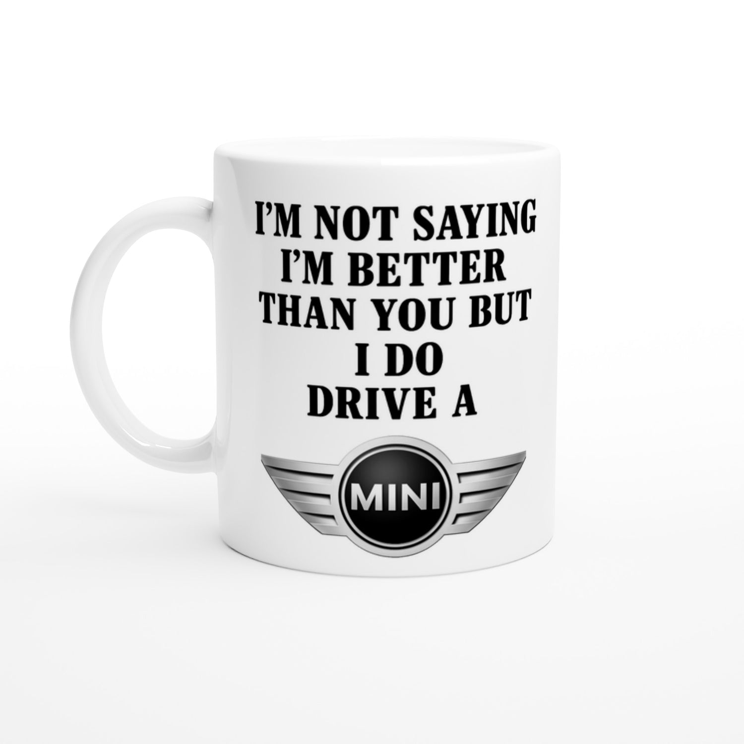 Mini Driver Mug - Funny 11oz Coffee Cup Gift for Car Enthusiasts Ceramic White