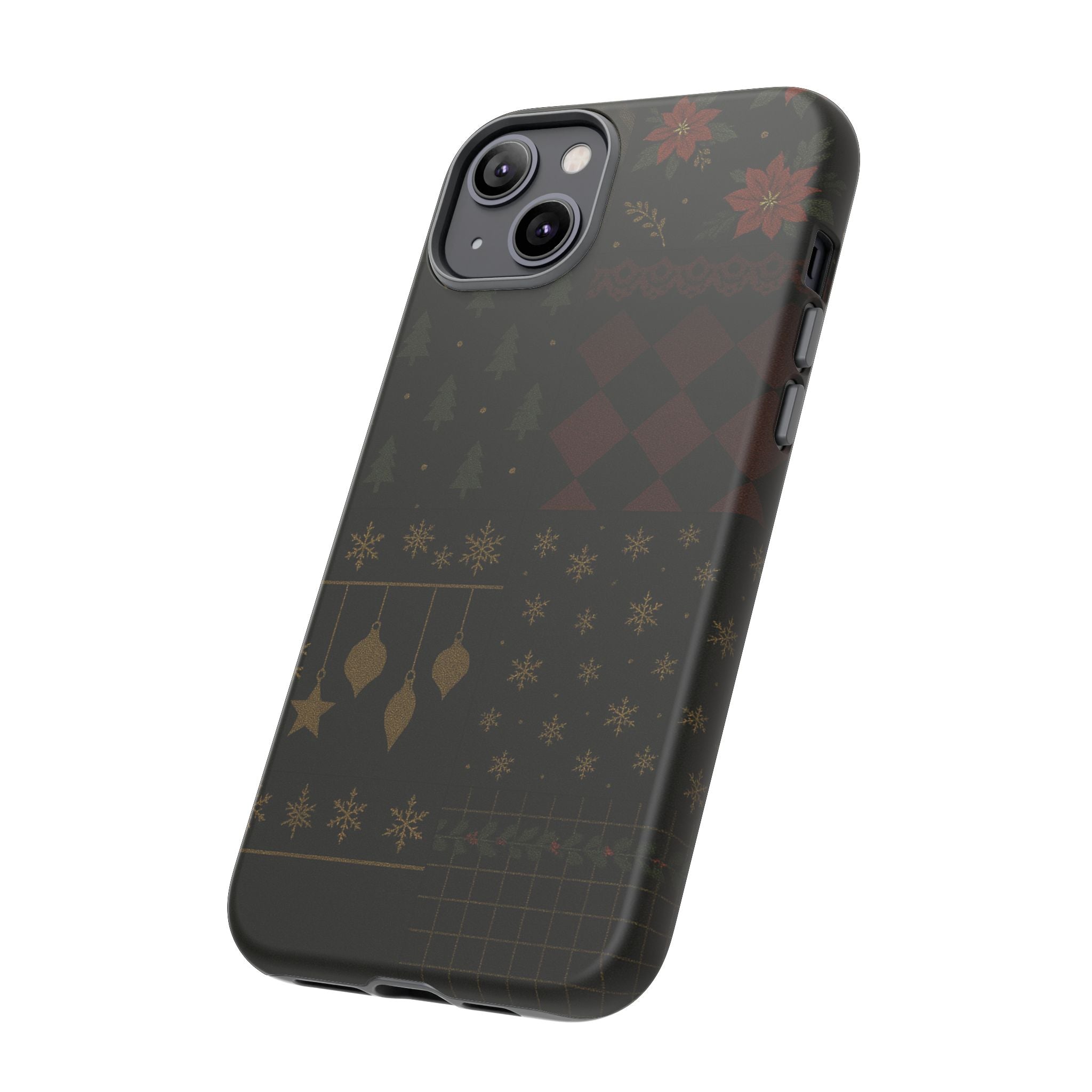 Black Luxury Phone Case for Christmas Festive Season - Tough design