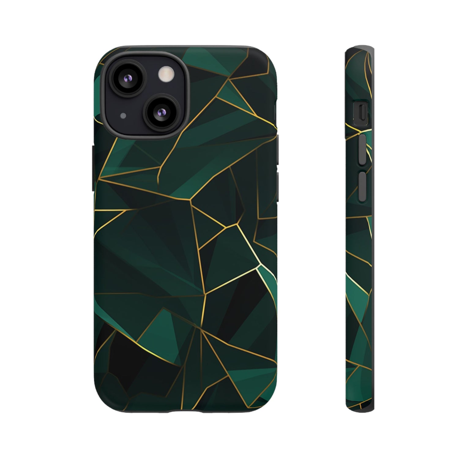 Emerald Veil - Geometric Luxe Phone Case iPhone 13 Mini Matte