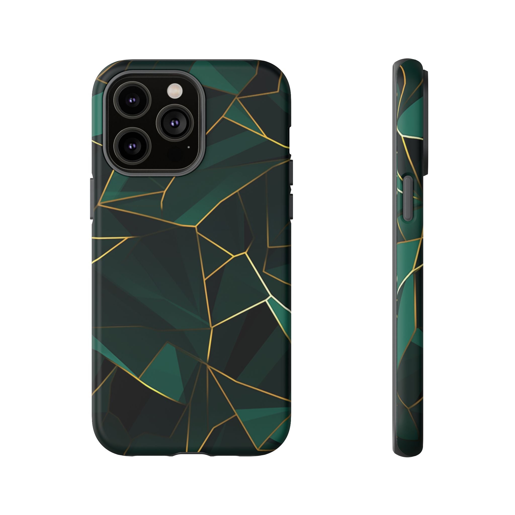Emerald Veil - Geometric Luxe Phone Case iPhone 14 Pro Max Matte