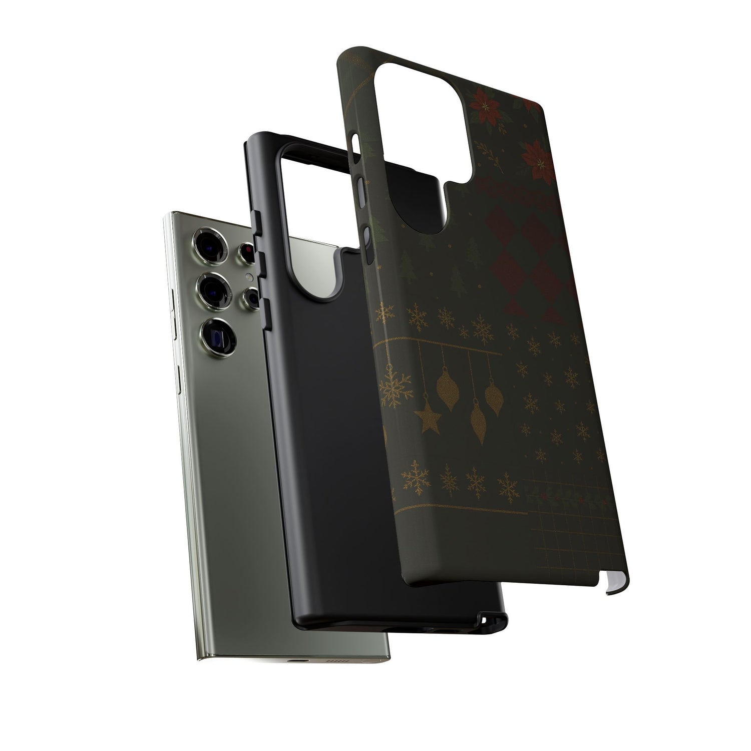Black Luxury Phone Case for Christmas Festive Season - Tough design