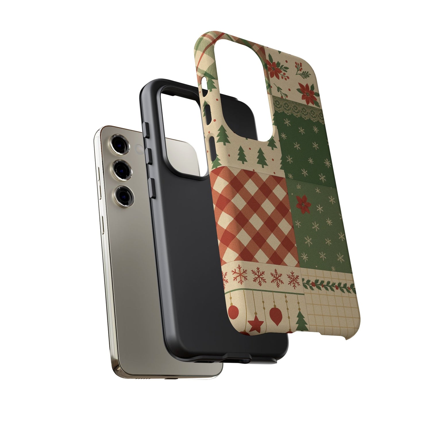 Festive Phone Cases, Luxury Black and Gold Design for Christmas Gift, Holiday Decor, Tough Case, Winter Celebration, Elegant iPhone Cover