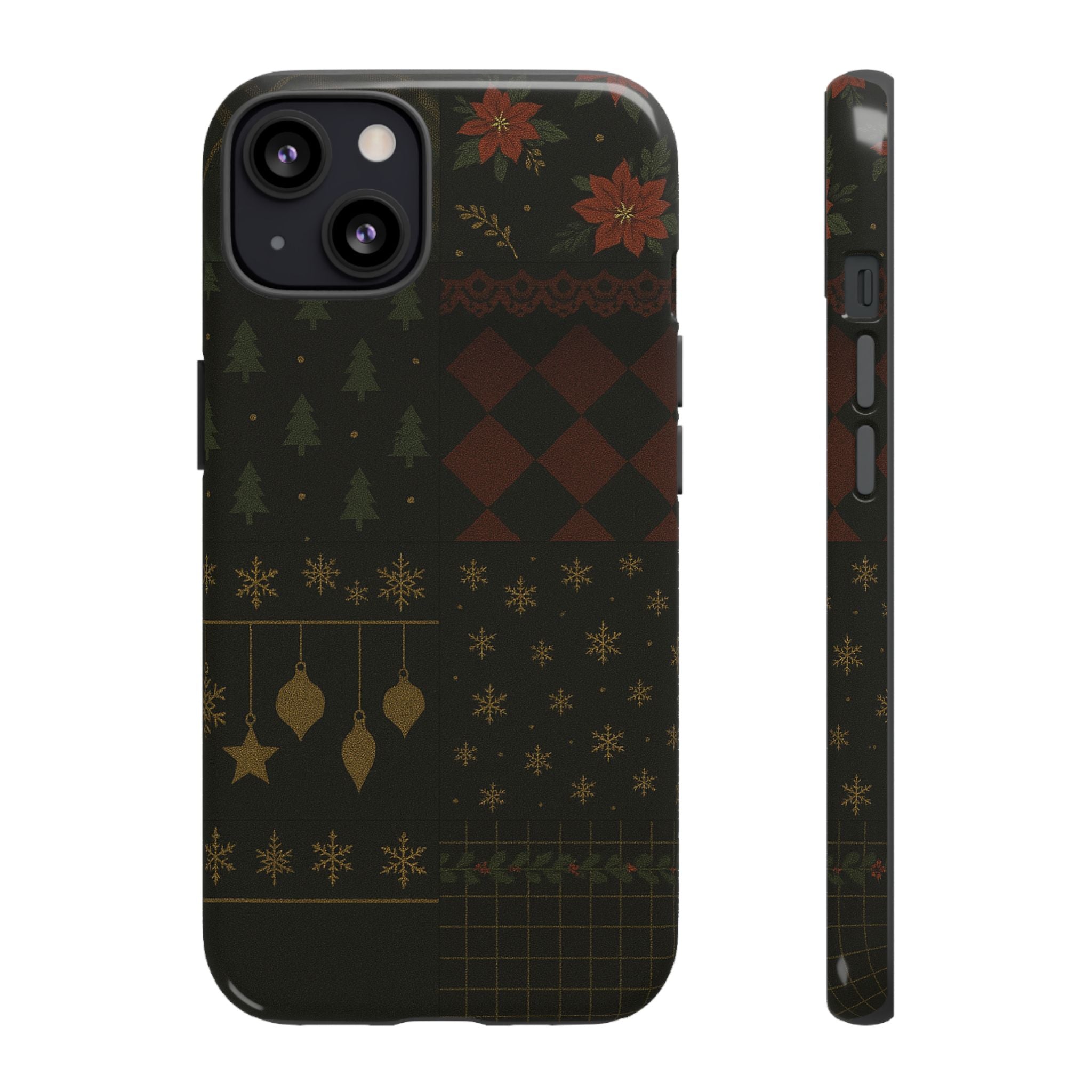 Black Luxury Phone Case for Christmas Festive Season - Tough design iPhone 13 Glossy