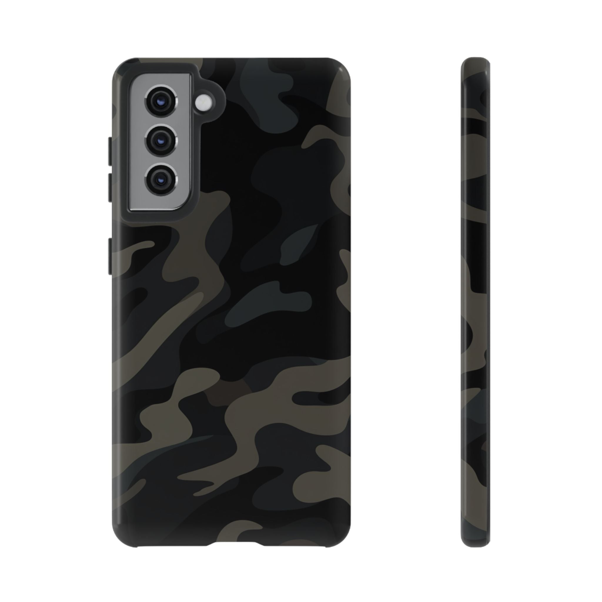 Black Camouflage Phone Case for iPhone, Samsung and Google Pixel Samsung Galaxy S21 Glossy