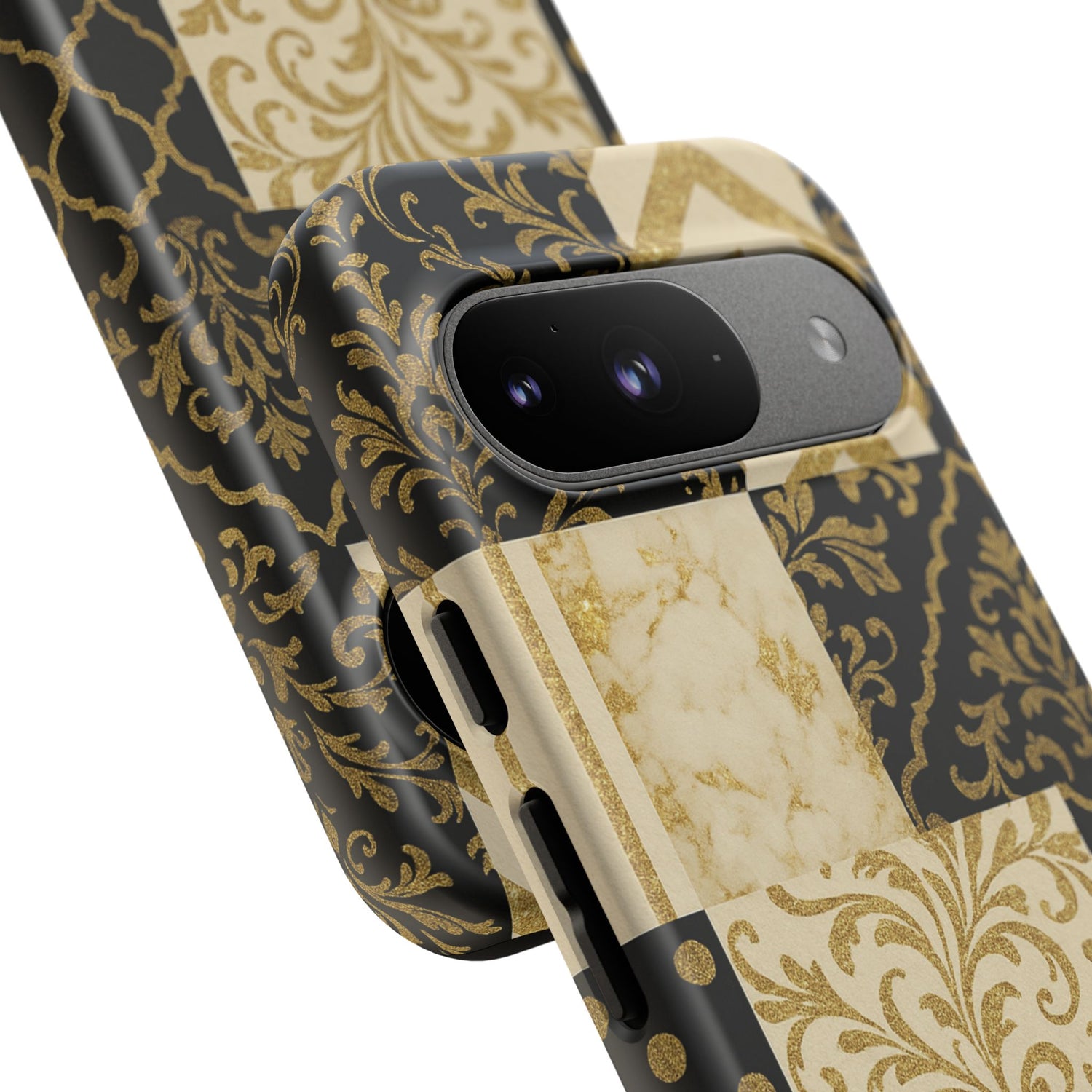 Phone Case, Luxury Black and Gold Festive Design for Christmas Gift, Holiday Decor, Tough Cases, Winter Celebration, Elegant iPhone Cover