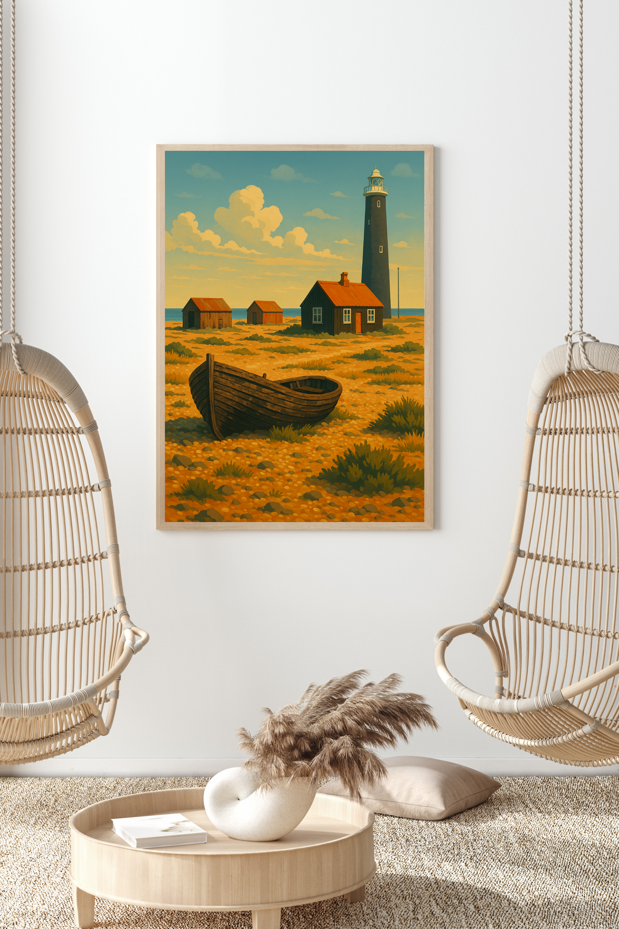 Dungeness Kent Beach Watercolor Print - Wall Art England