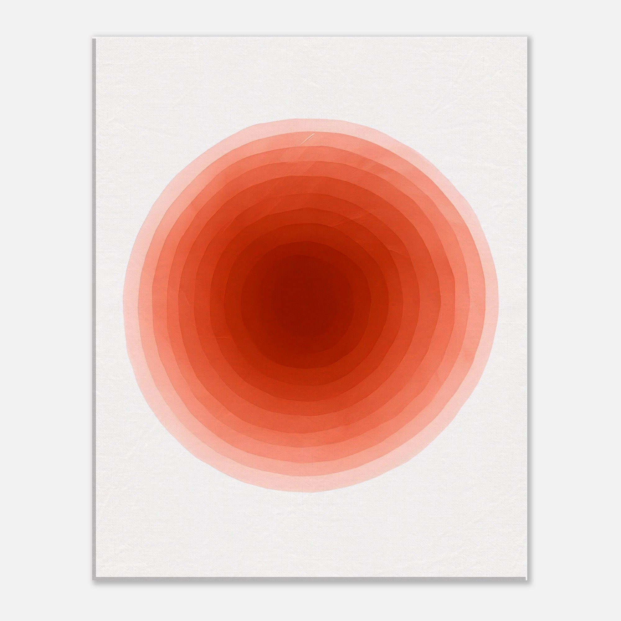 Crimson Pulse – Abstract Red Watercolor Circle Print - Slim Canvas - Wall Art 40x50 cm 16x20″