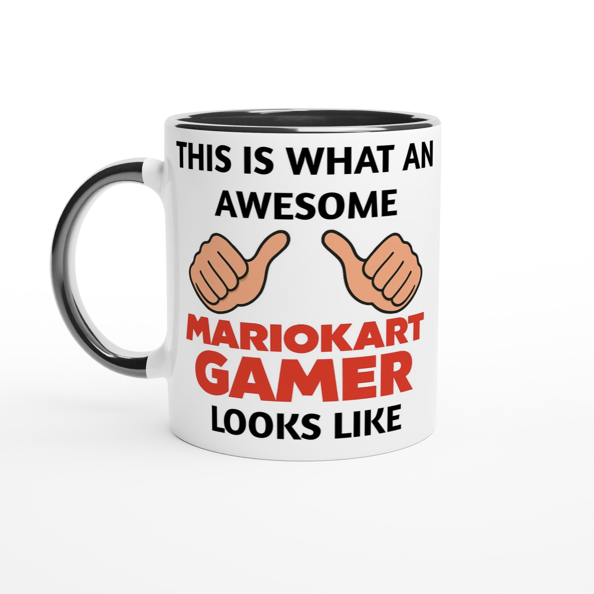 Mario Kart Gamer Mug – 11oz Coffee Cup Gift for Nintendo Fans Ceramic Black