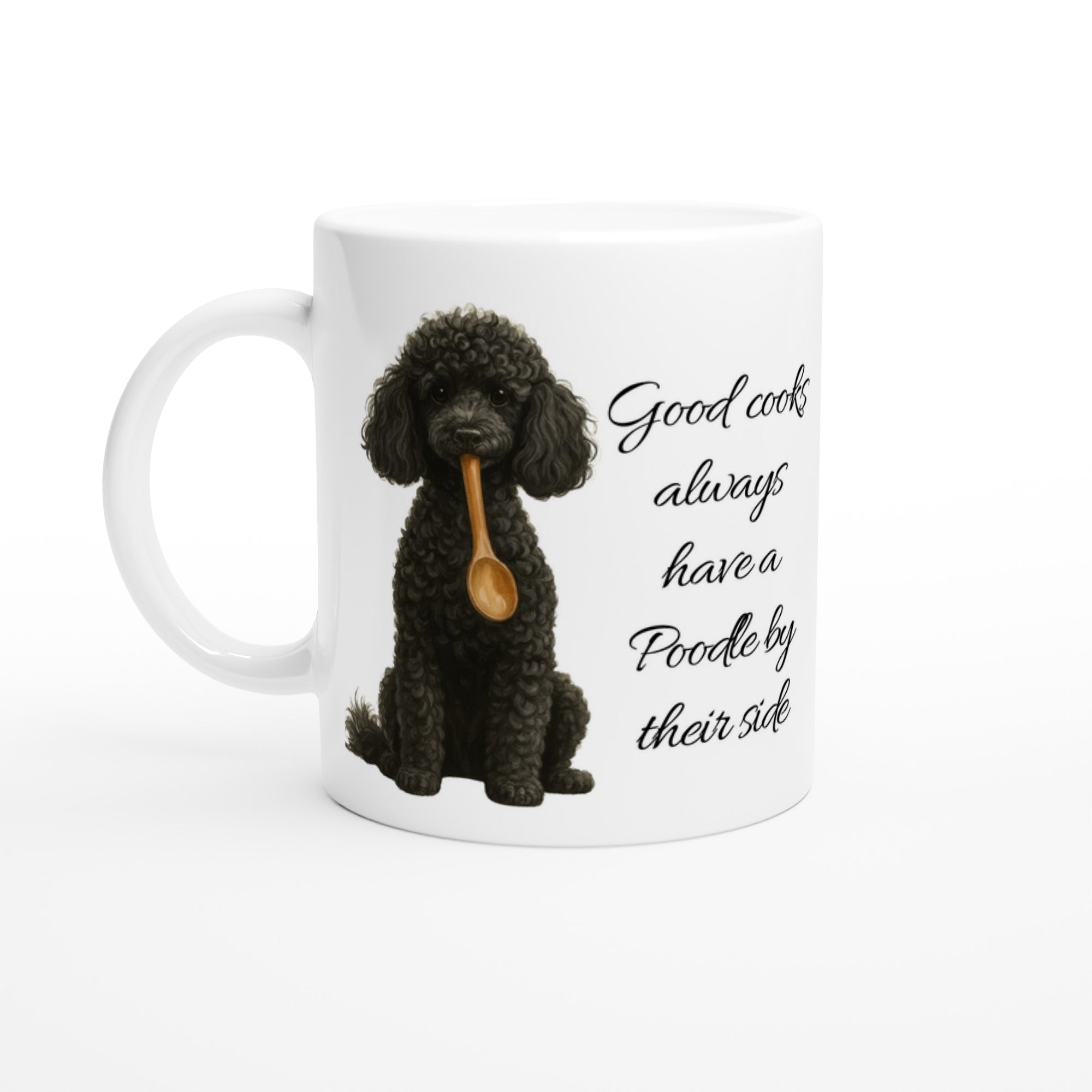 Good Cooks Mug - 11oz Coffee Cup with Poodle Design - Perfect Gift for Dog Lovers Ceramic White