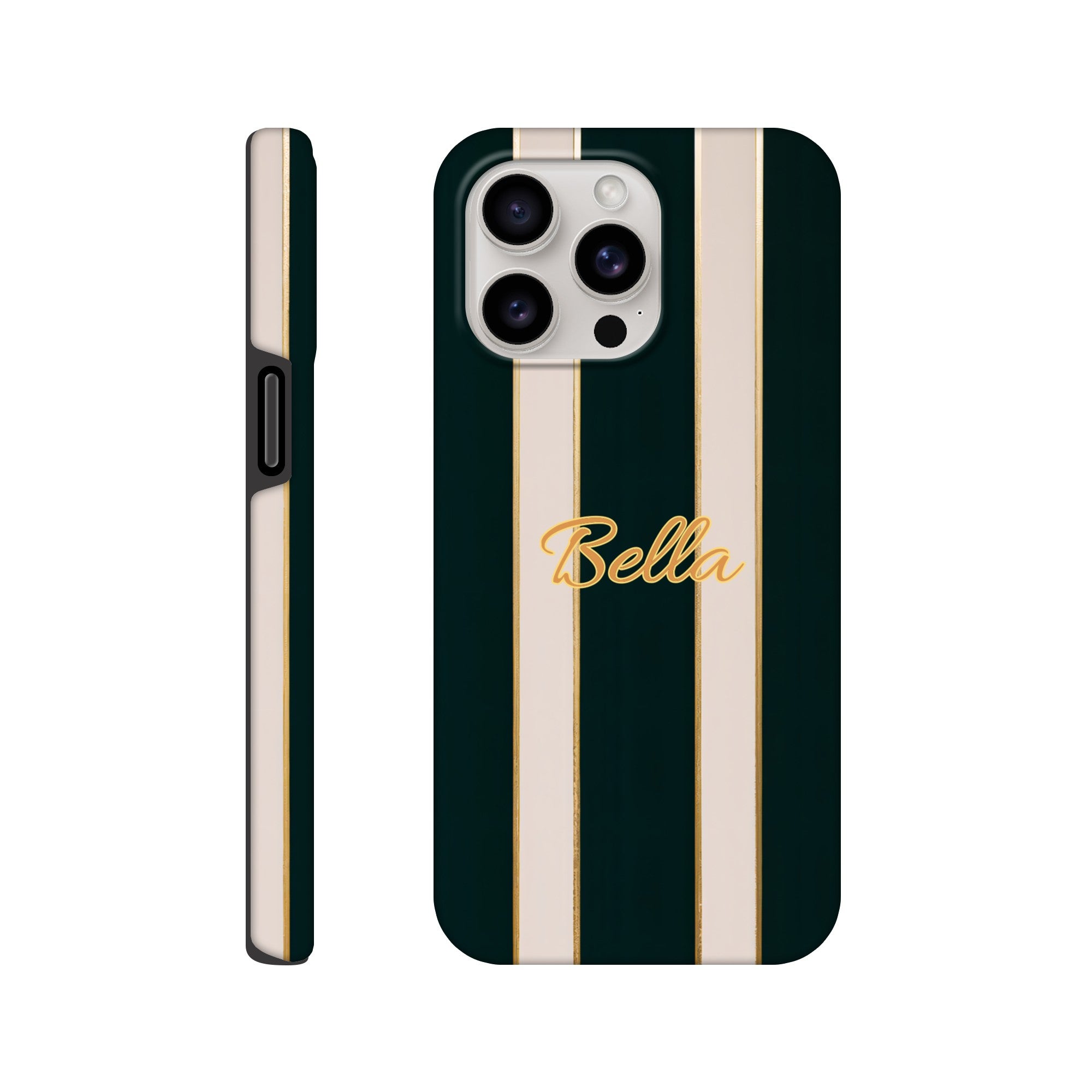Elegant Striped Phone Case - Black & Cream Design with Gold Accents for iPhone & Samsung | Luxury Protection iPhone 15 Pro Max