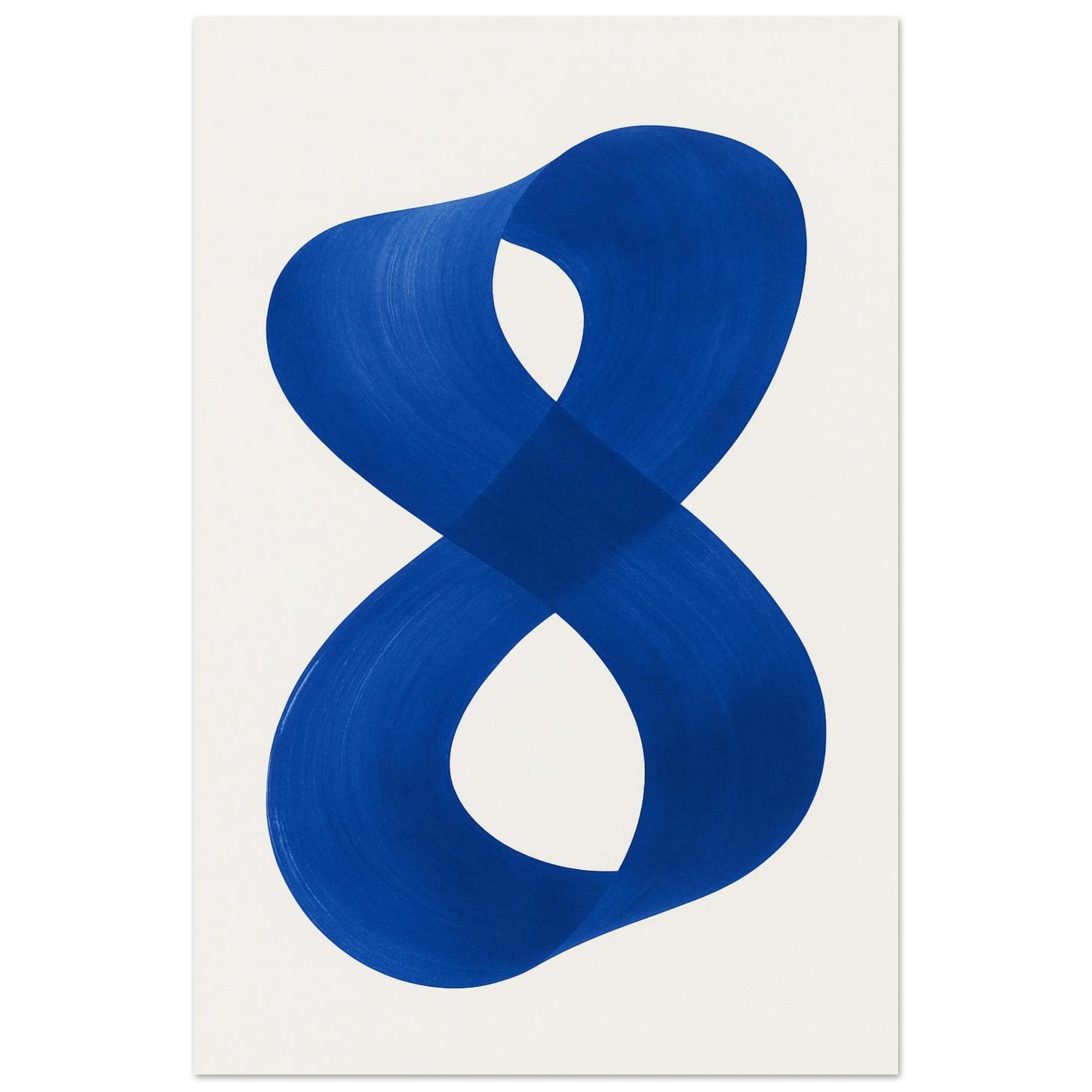 Infinity Abstract Brushstroke Art Print - Modern Minimalist Poster in Pink, Blue, Ochre, Black 30x45 cm 12x18″ Blue