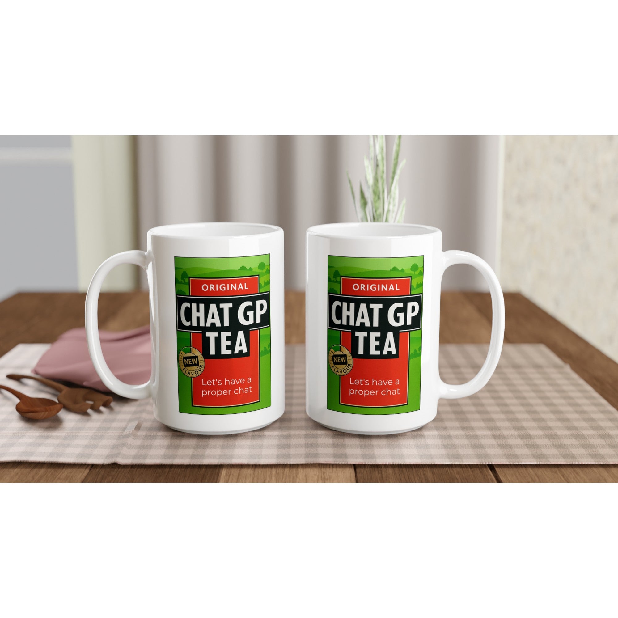 Chat GP Tea Mug - Humorous 15oz Coffee Cup for Tea Lovers & ChatGPT AI Fans