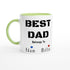 Minimalist Best Dad Mug - Personalised Cup / Customised Ceramic Mug for Fathers Day Gift, Birthday Gift for Him Ceramic Green