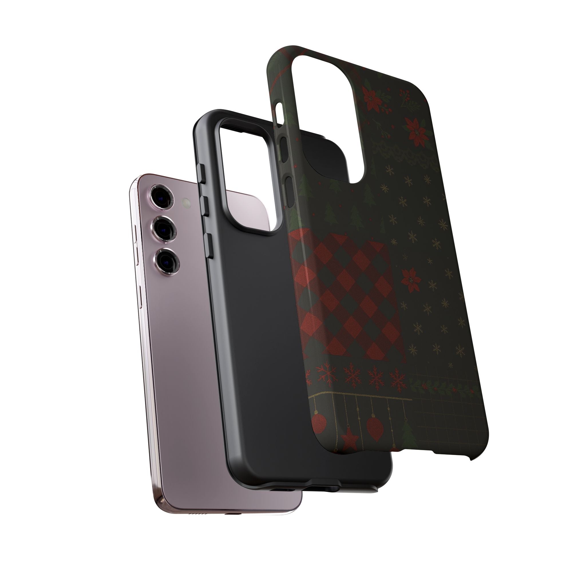 Black Festive Phone Case - Christmas Phone Cover - Tough Design