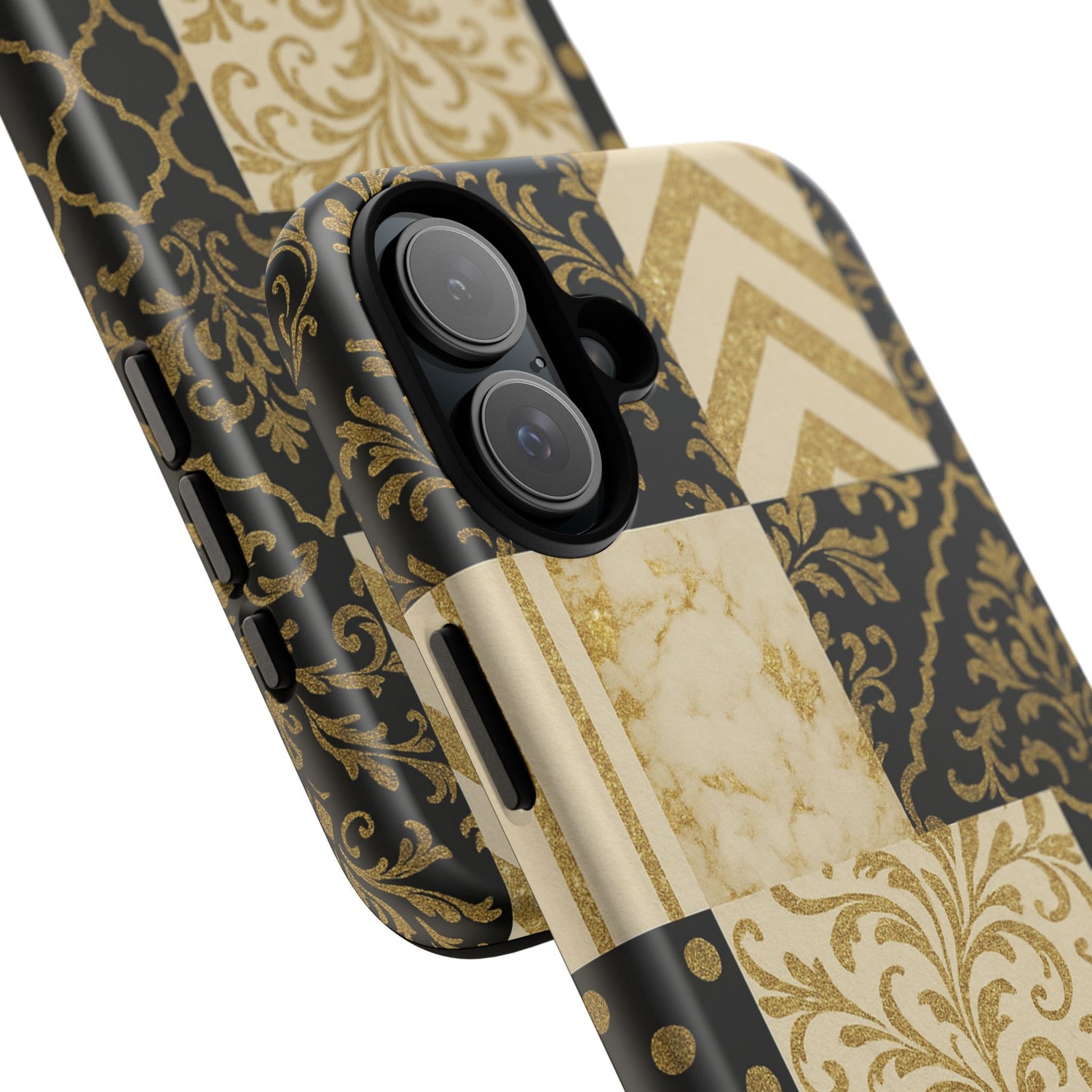 Phone Case, Luxury Black and Gold Festive Design for Christmas Gift, Holiday Decor, Tough Cases, Winter Celebration, Elegant iPhone Cover