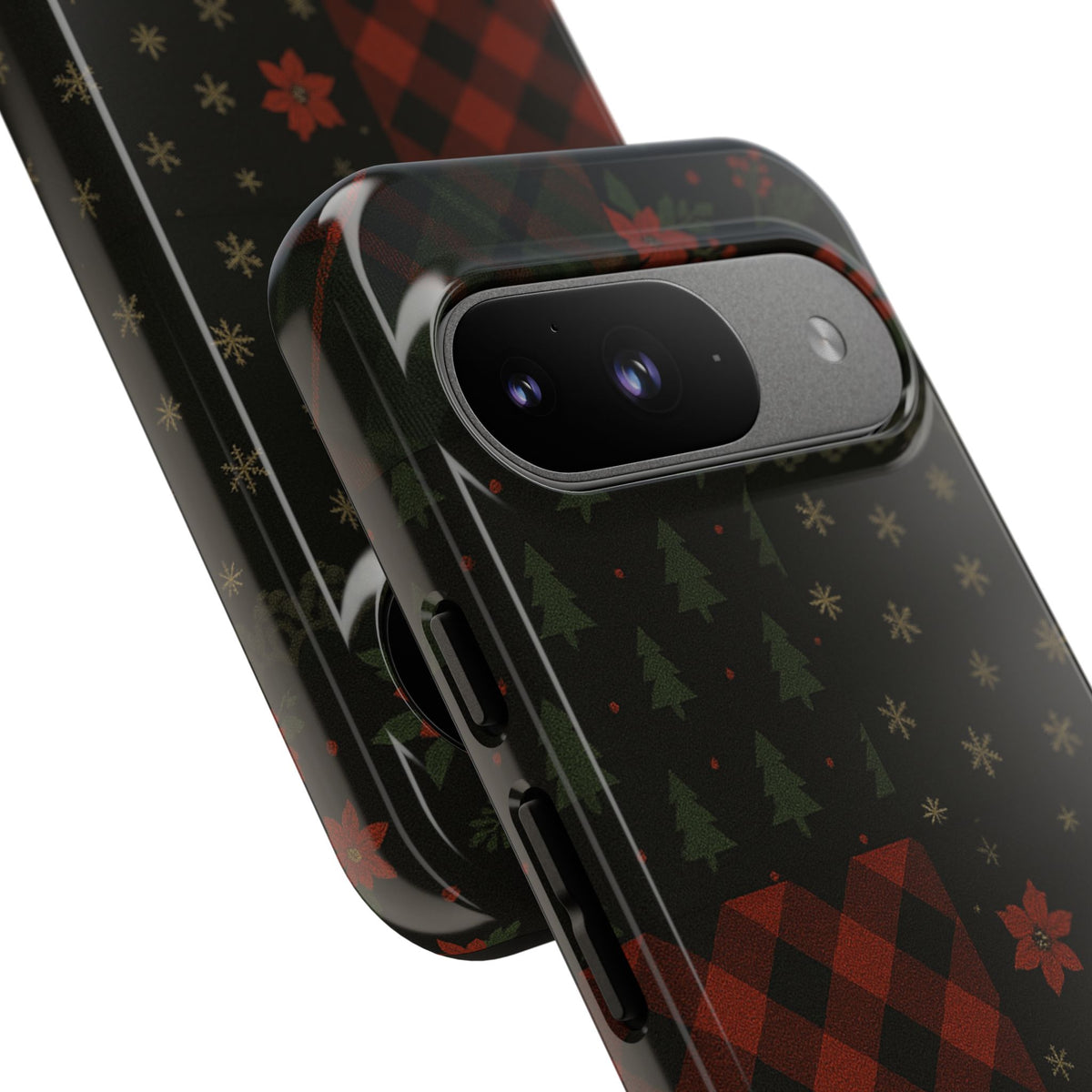 Black Festive Phone Case - Christmas Phone Cover - Tough Design