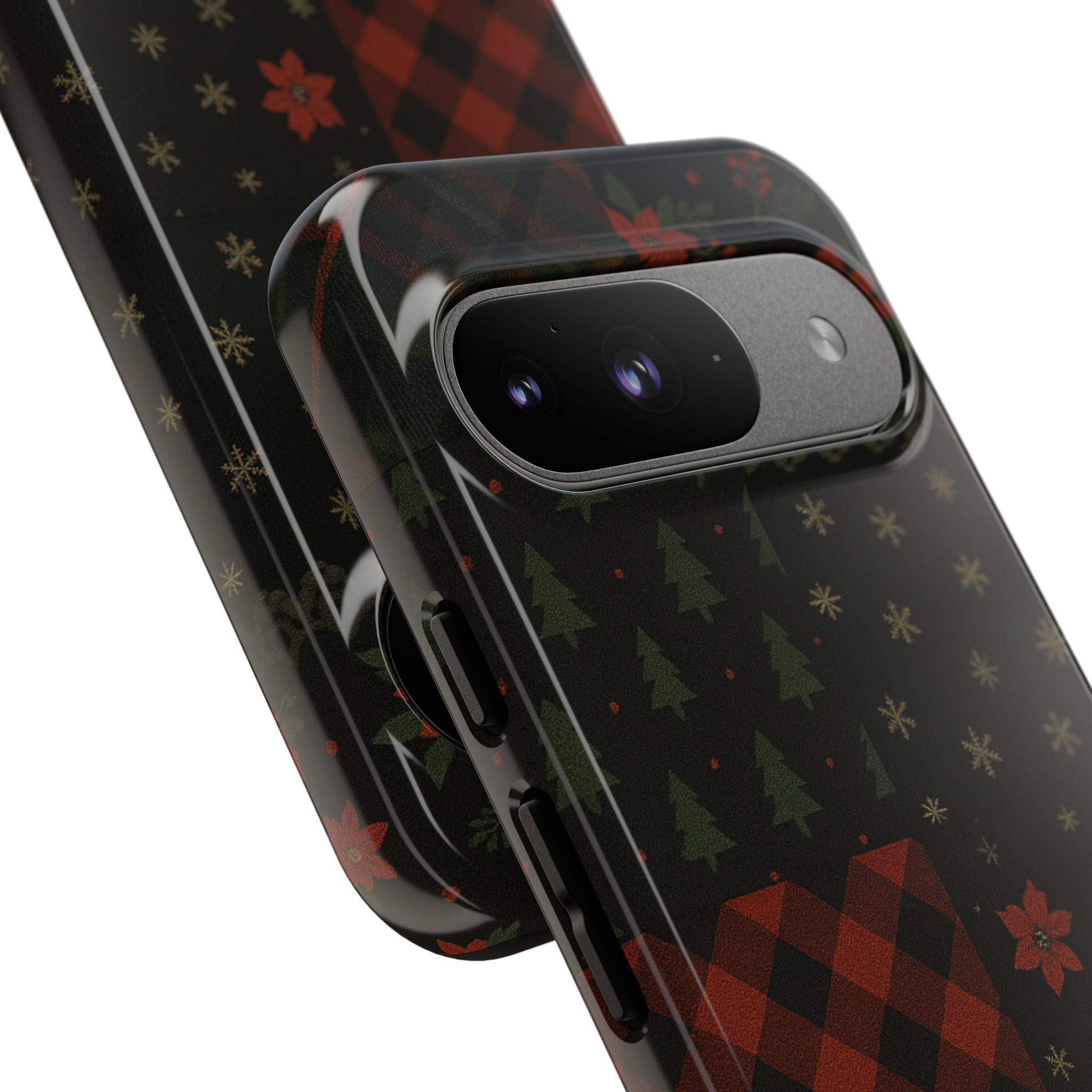 Black Festive Phone Case - Christmas Phone Cover - Tough Design