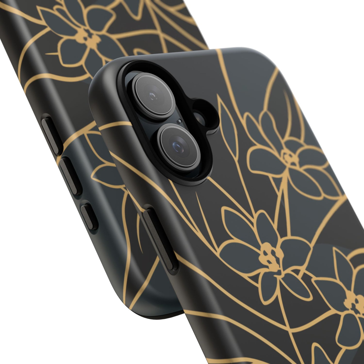 Golden Bloom - Elegant Floral Line Art Phone Case