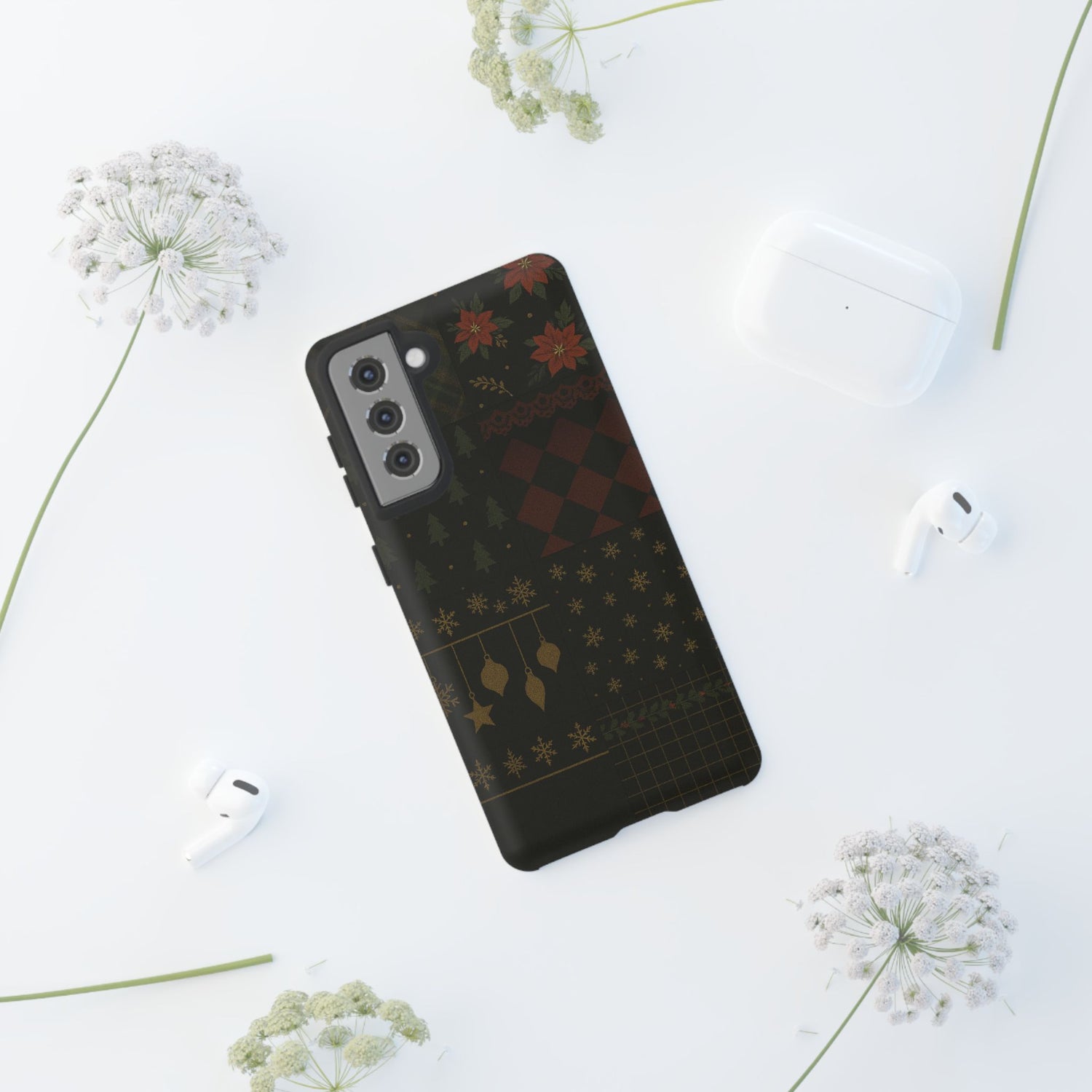Black Luxury Phone Case for Christmas Festive Season - Tough design