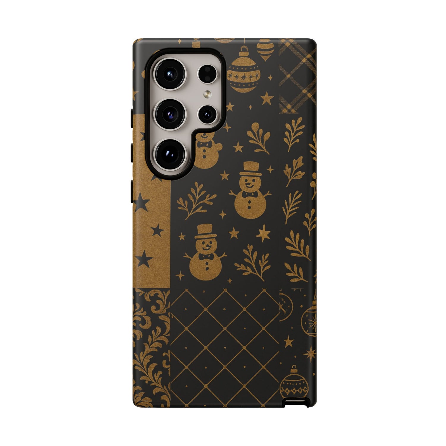 Black Festive Phone Case | Christmas Gift | Holiday Decor | Snowman Design | Tough Cases | Winter Celebration Samsung Galaxy S24 Ultra Matte