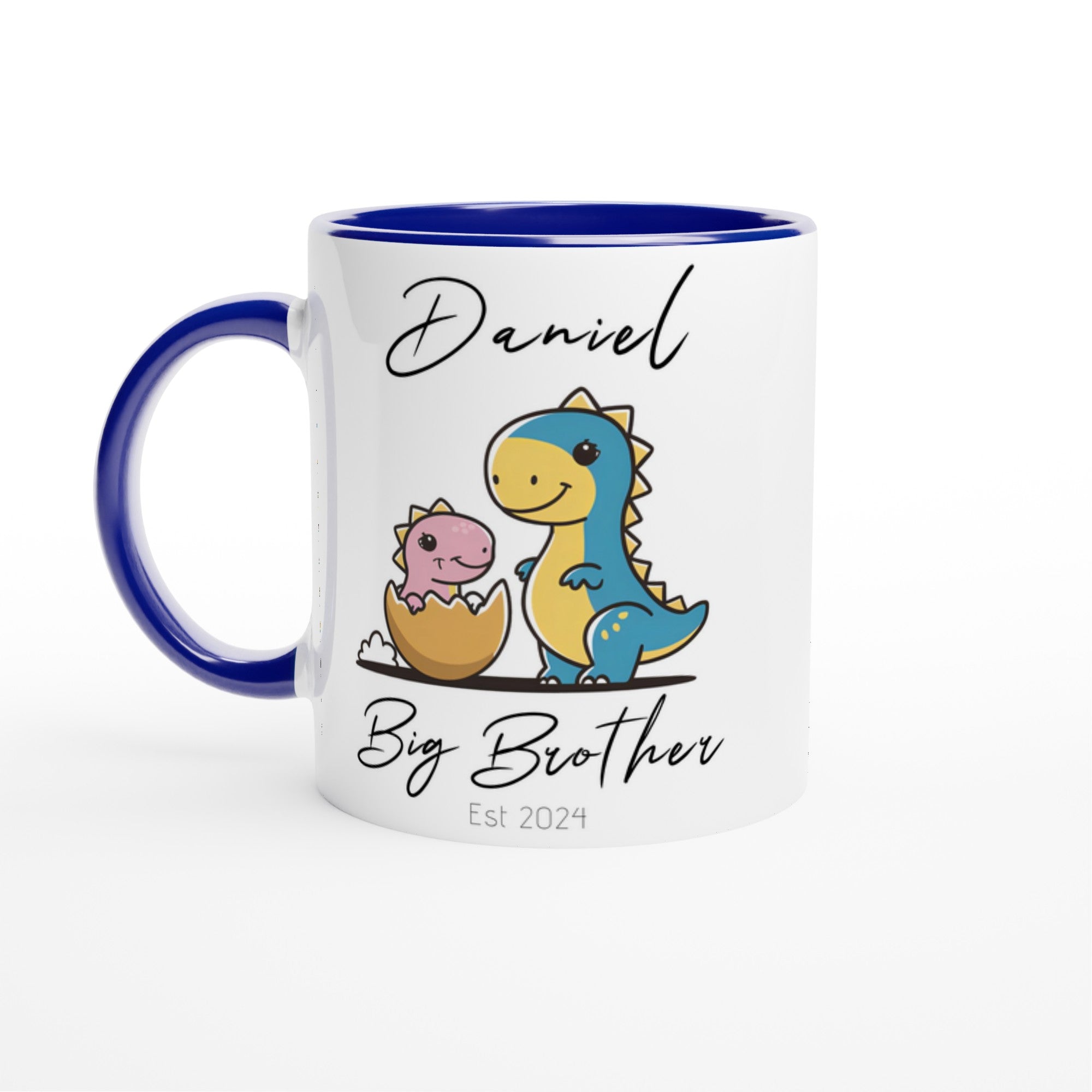 Personalized Dinosaur Big Brother Mug - Custom Name Printed Ceramic Cup | Pregnancy Announcement Gift 11oz