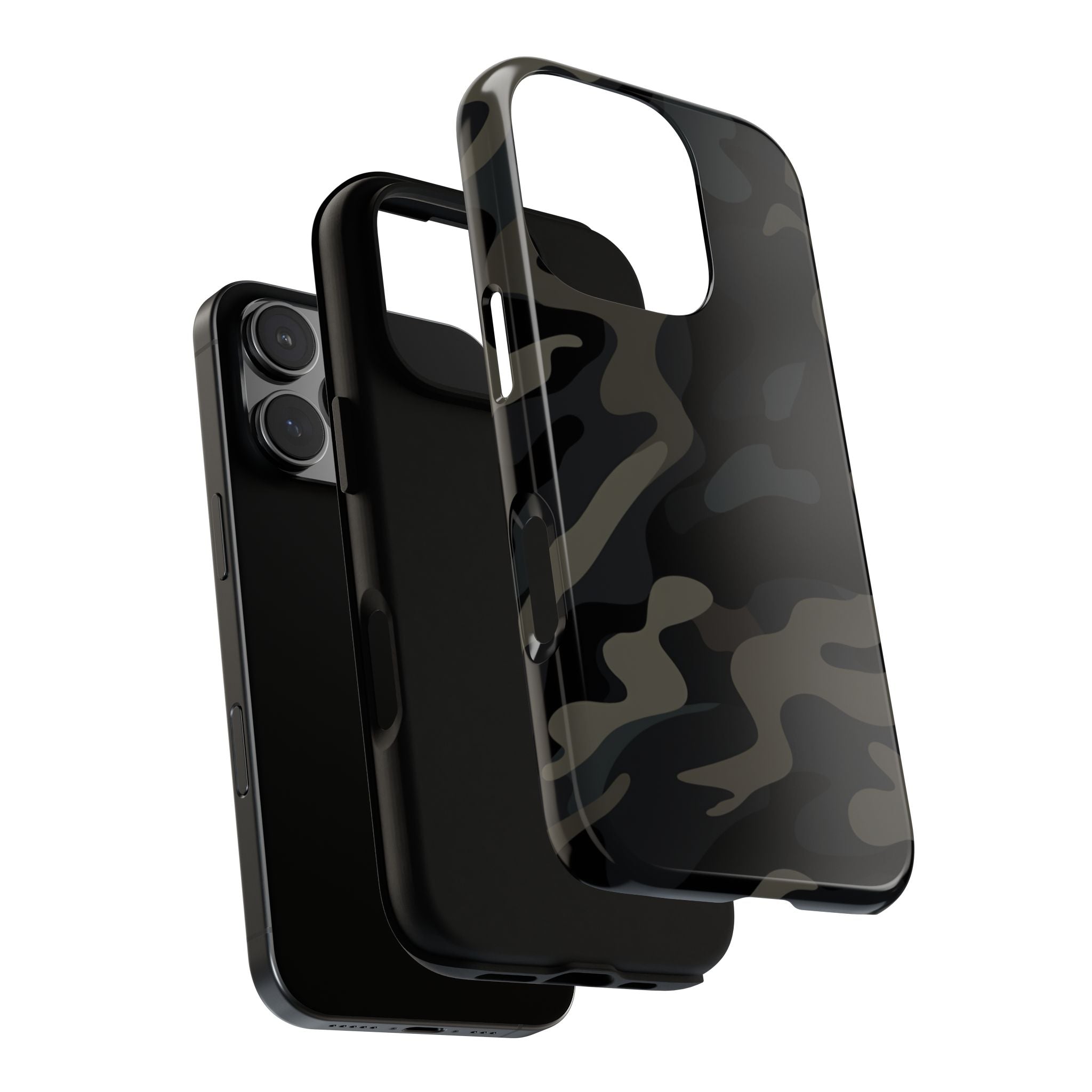 Black Camouflage Phone Case for iPhone, Samsung and Google Pixel