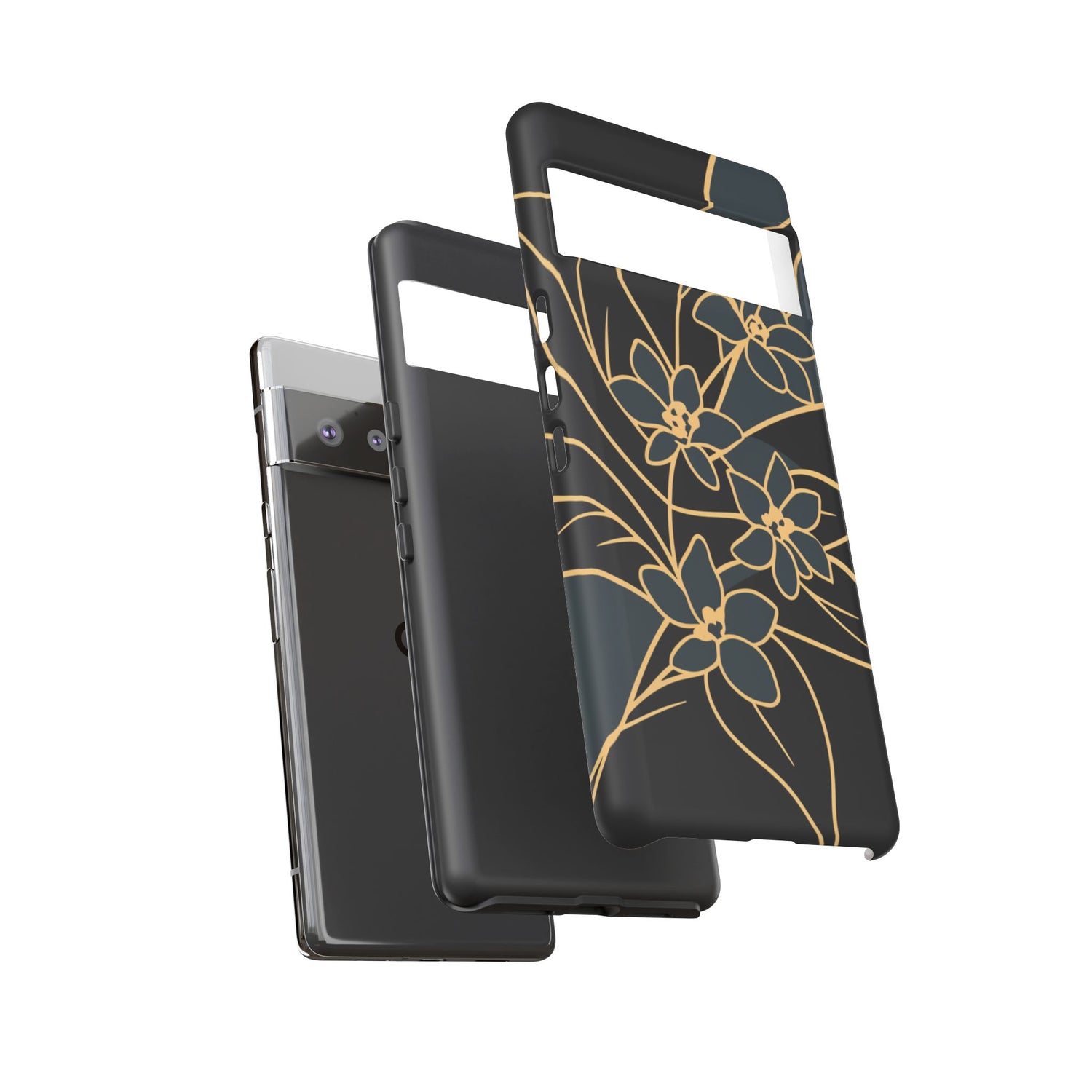 Golden Bloom - Elegant Floral Line Art Phone Case