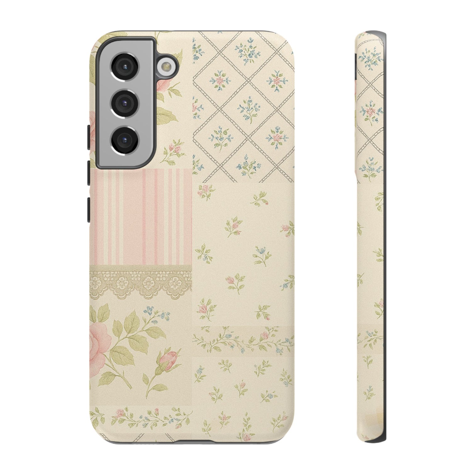 Floral Phone Case, Floral Tough Case, Protective Phone Case, Flower Case, Tough Phone Cover, Floral Tech Accessory Samsung Galaxy S22 Plus Matte