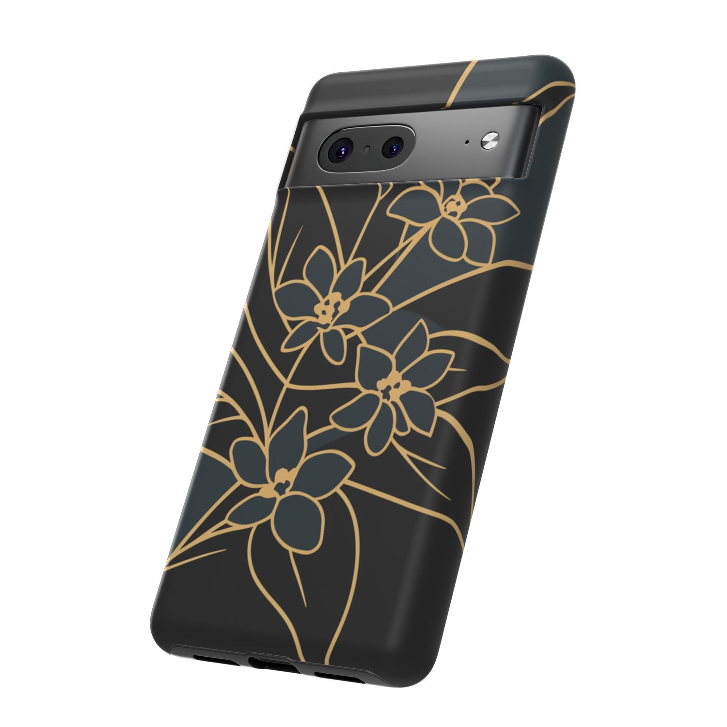 Golden Bloom - Elegant Floral Line Art Phone Case