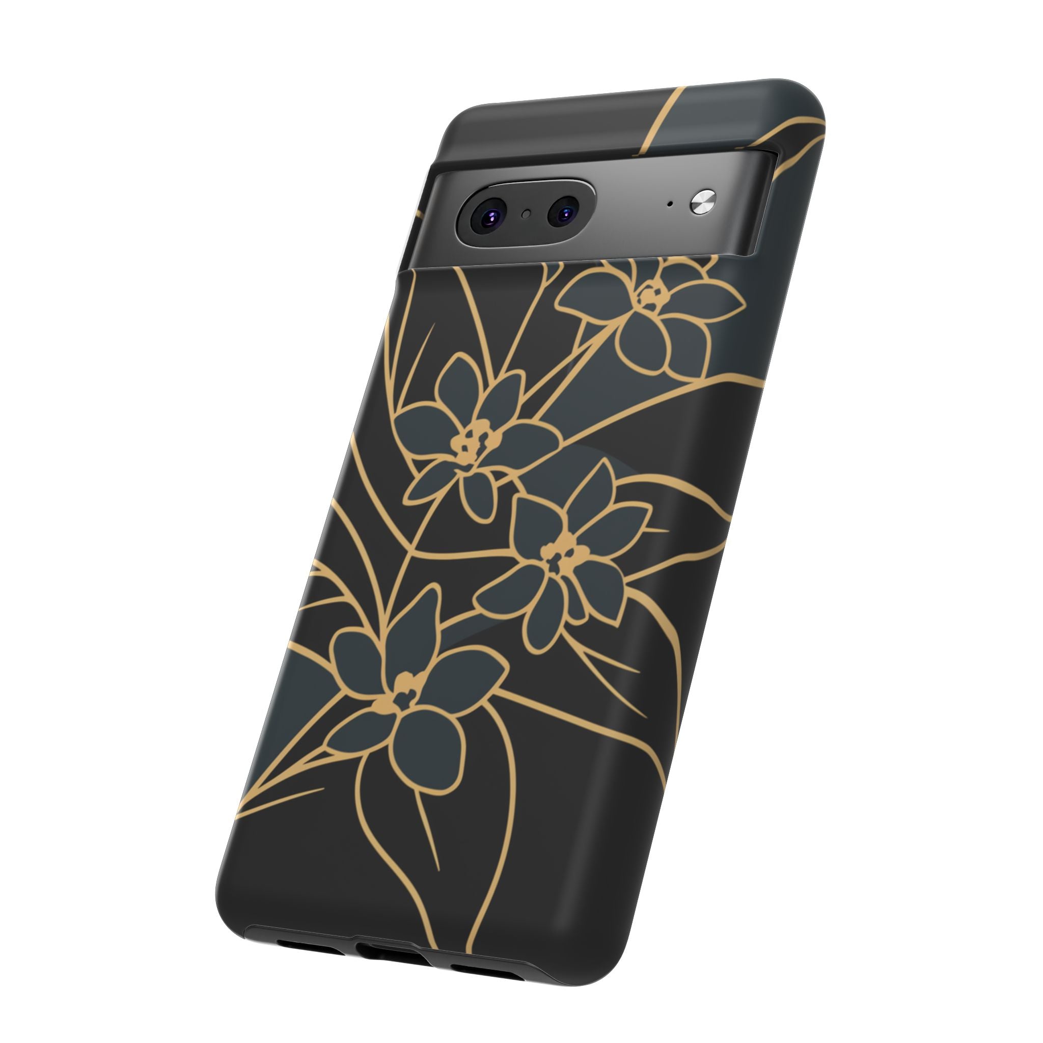 Golden Bloom - Elegant Floral Line Art Phone Case