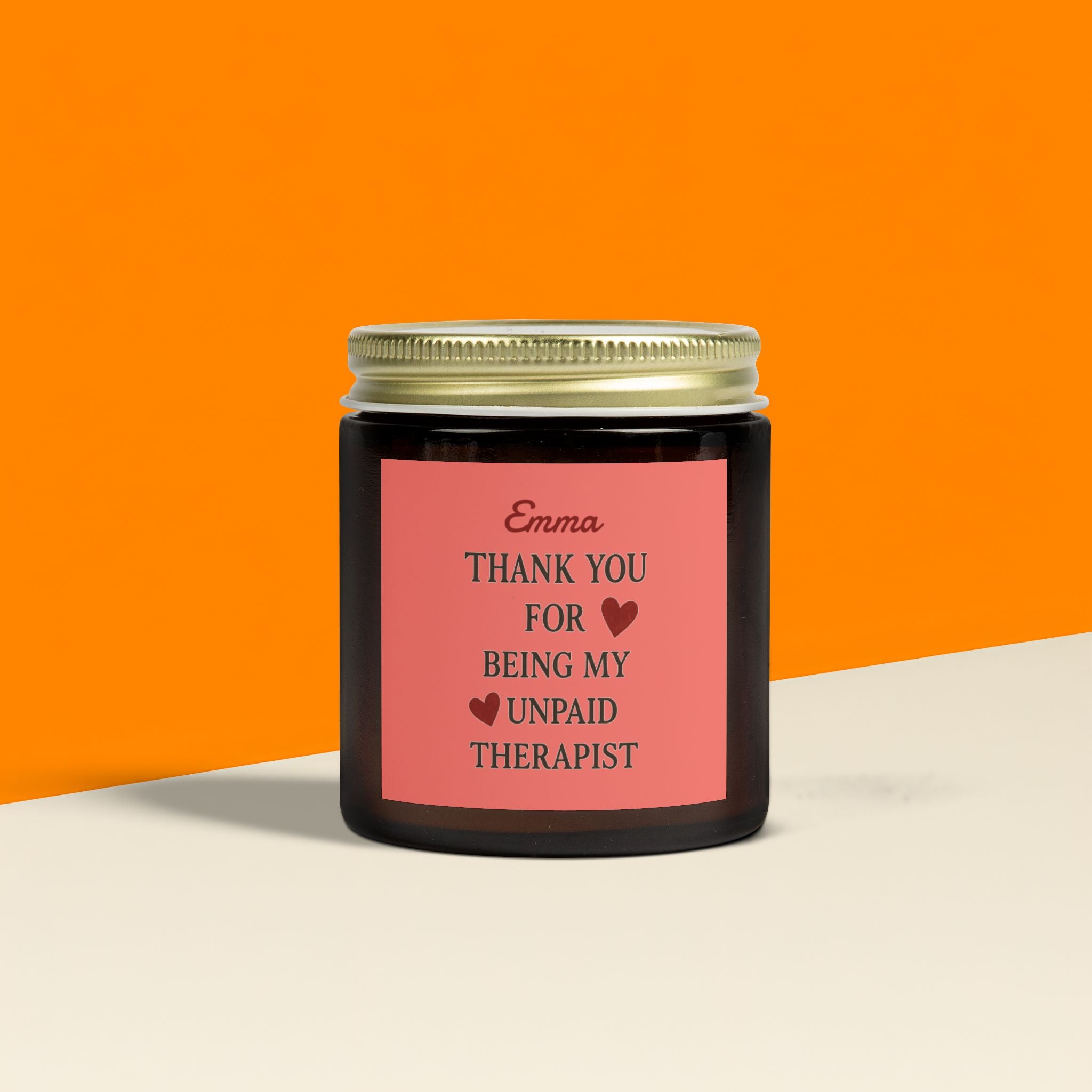 Friendship Scented Candle - Personalised Soy Wax Gift for Best Friends, Sisters & Moms 4oz Amber Beachwood